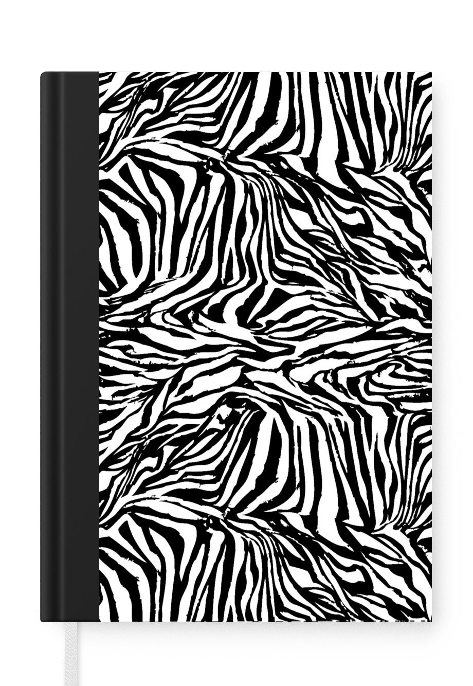 MuchoWow Notizbuch Muster - Zebra - Fell, Journal, Merkzettel, Tagebuch, Notizheft, A5, 98 Seiten, Haushaltsbuch