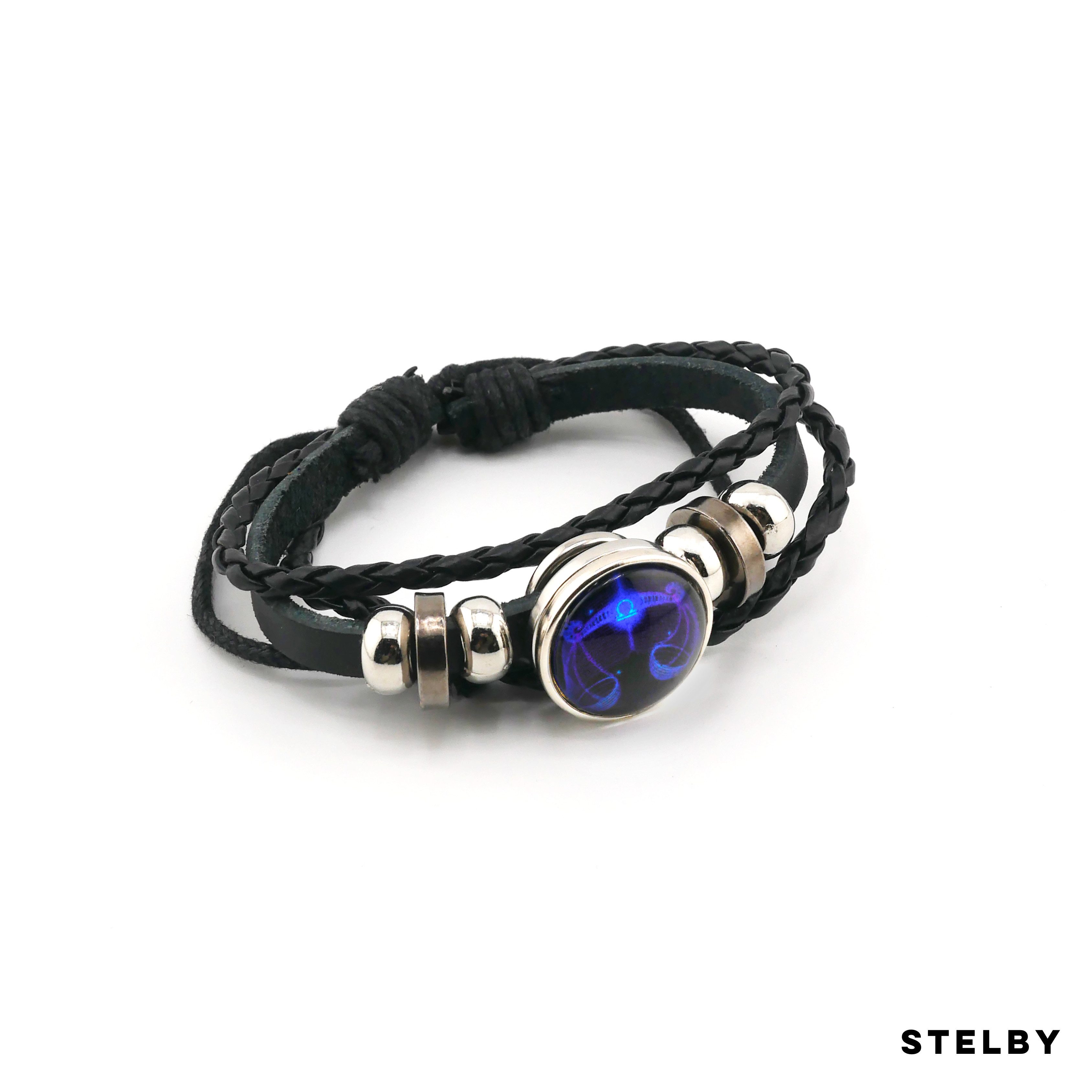 Stelby Armband mit Gravur Armband Sternzeichen Waage mit 3D Gravur im Glas (Weihnachtsgeschenk, Geburtstagsgeschenk, Valentinstaggeschenk, modern, minimalistisch), langlebig, pflegeleicht, unisex