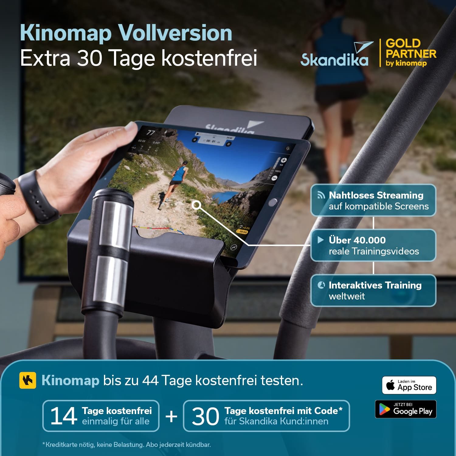Skandika Crosstrainer CardioCross Carbon Champ, Ellipsentrainer für Zuhause bis 150 kg, mit 24,5kg Schwungmasse, Magnetbremssystem, Kinomap/App Kompatibel
