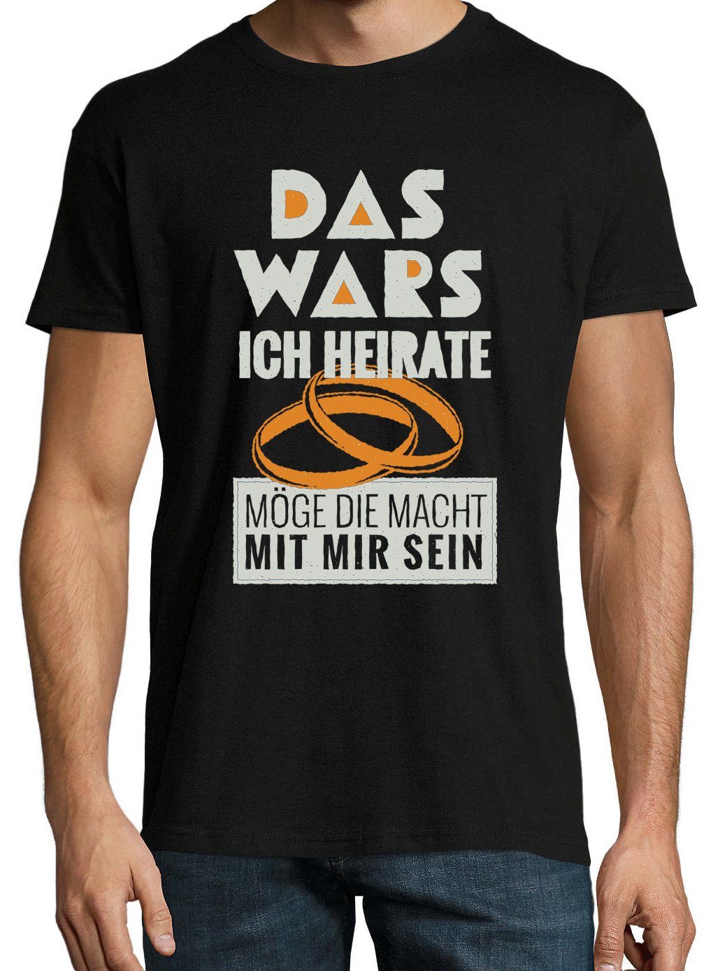 Shirt Heirate T-Shirt Ich Schwarz Herren Wars Designz Das mit Frontprint Youth lustigem