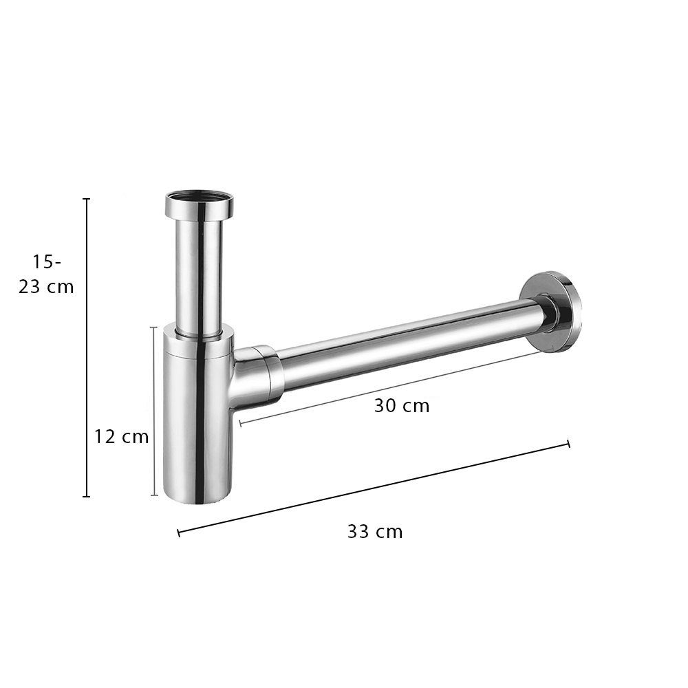 Aloni Siphon TM95601-BG, (1-tlg), Aloni Messing/Edelstahl Gold gebürstet Siphon 1 1/4"