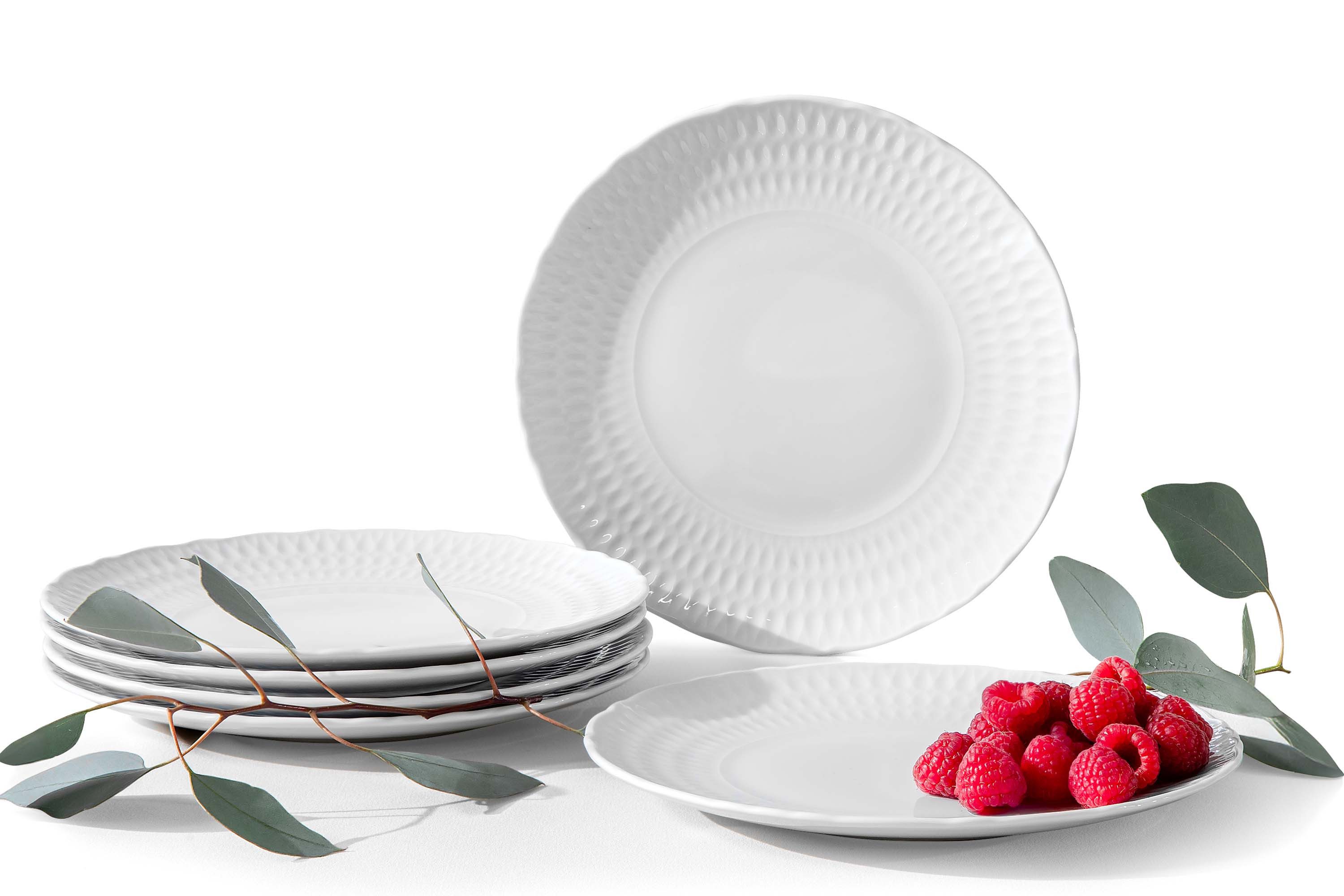 KONSIMO® Teller-Set CMIELOW SOFIA Tafelservice, Hochwertiges Premium-Porzellan (6-tlg), 6 Personen, Porzellan, elegante Verzierung, zeitloses Design, 6x Dessertteller