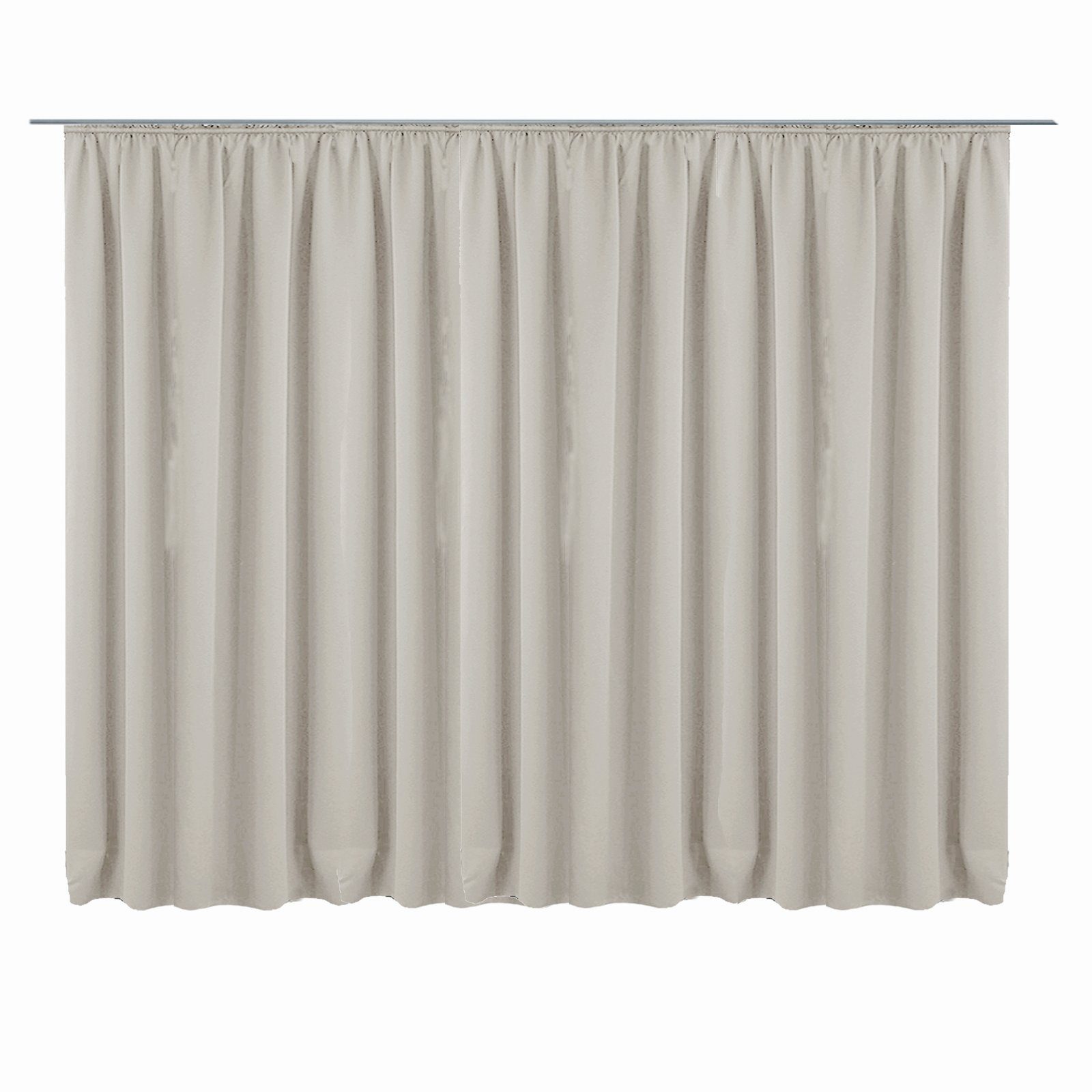Vorhang Vorhang blickdicht, 300x245cm, Kräuselband, hellgrau, JEMIDI | Fertiggardinen