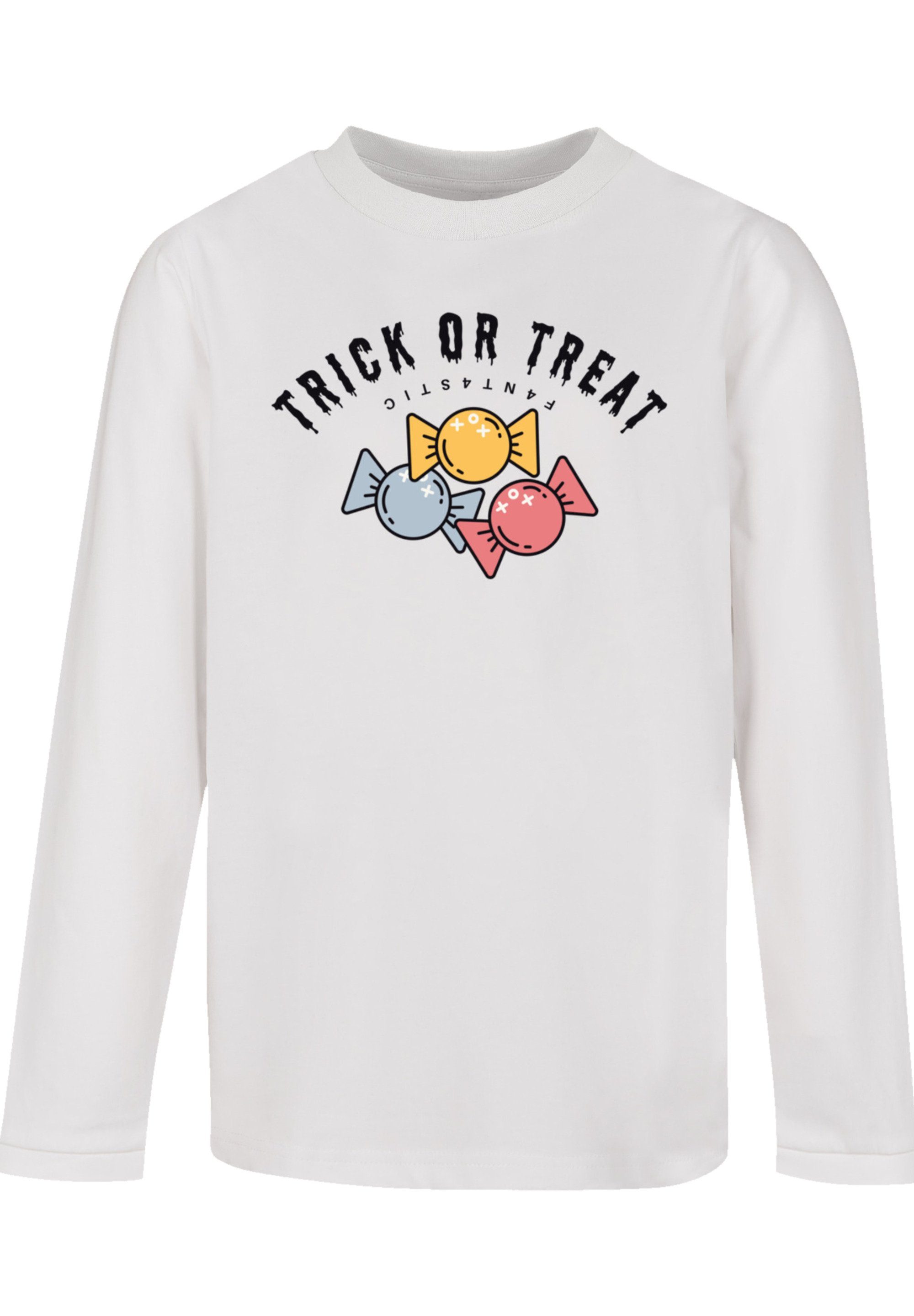 F4NT4STIC T-Shirt Trick Treat Halloween Print weiß Or