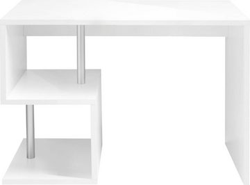 möbelando Schreibtisch Esse Angolo (BxHxT: 100x77,5x50 cm), in weiß mit einem Einlegeboden
