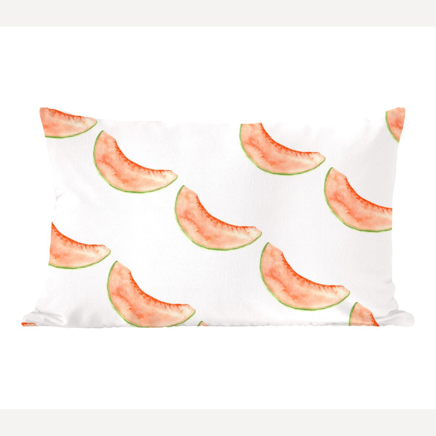 MuchoWow Dekokissen Melone - Obst - Aquarell, Wohzimmer Dekoration, Zierkissen, Dekokissen mit Füllung, Schlafzimmer