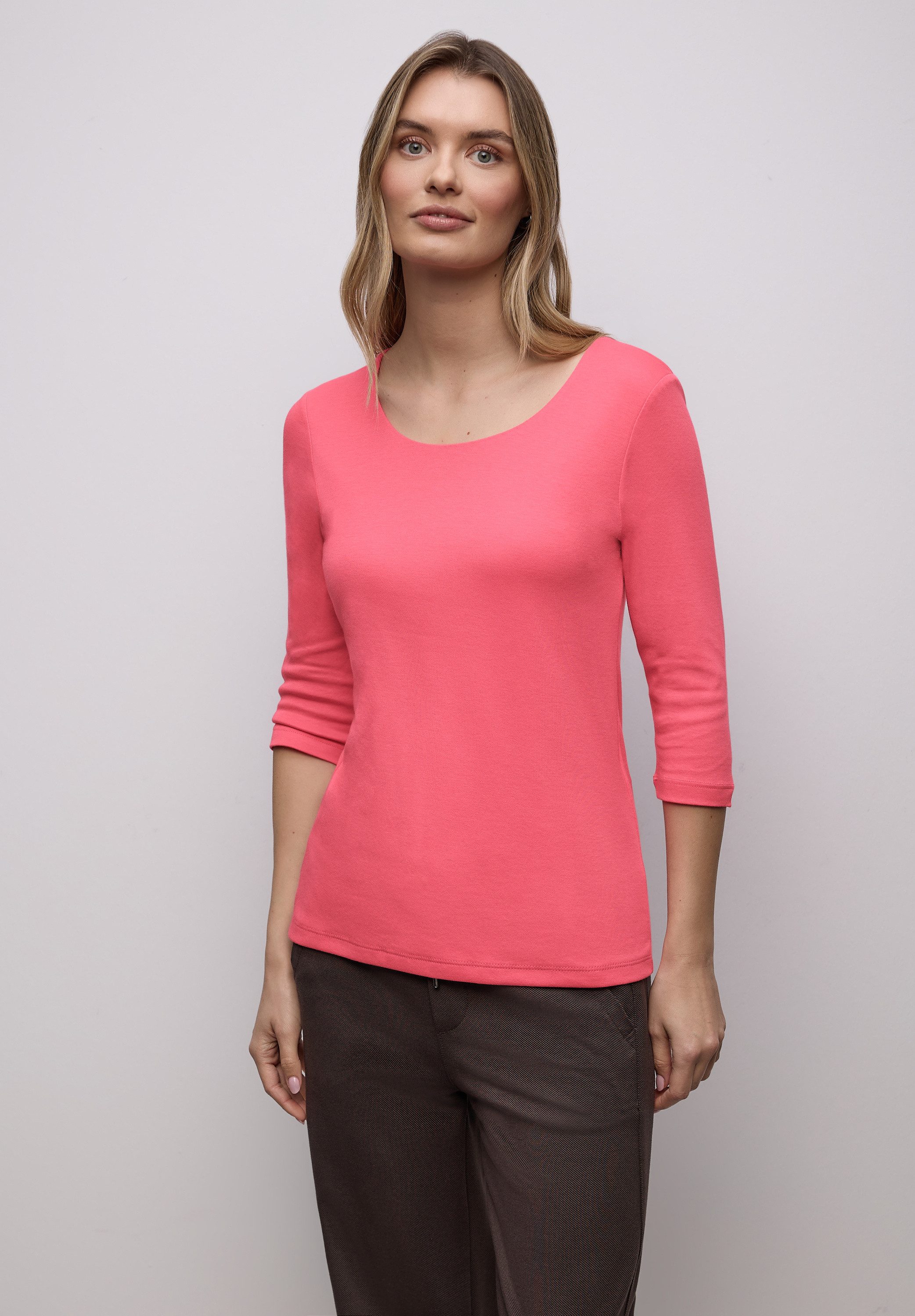 STREET ONE 3/4-Arm-Shirt in Unifarbe günstig online kaufen