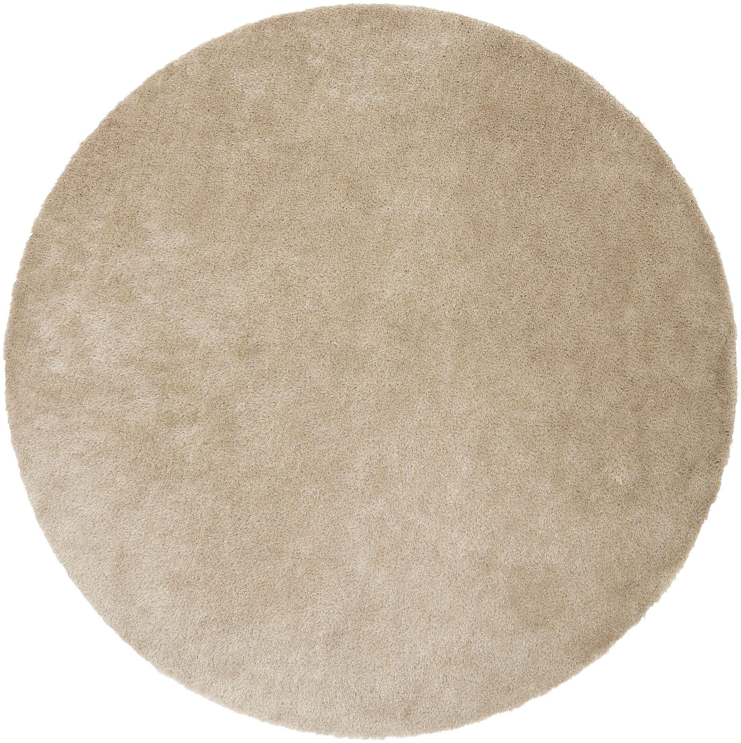 Hochflor-Teppich Deman, Home affaire, rund, Höhe: 25 mm, Uni-Farben, besonders weich und kuschelig durch Mikrofaser, rund sand