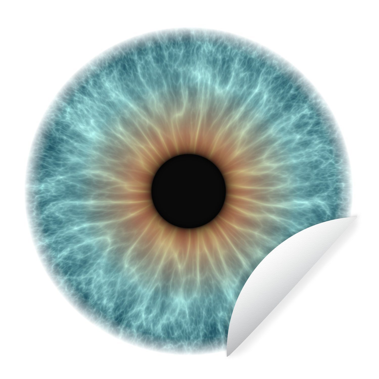 MuchoWow Wandsticker Meeresblaue Iris des Auges (1 St), Tapetenkreis für Kinderzimmer, Tapetenaufkleber, Rund, Wohnzimmer