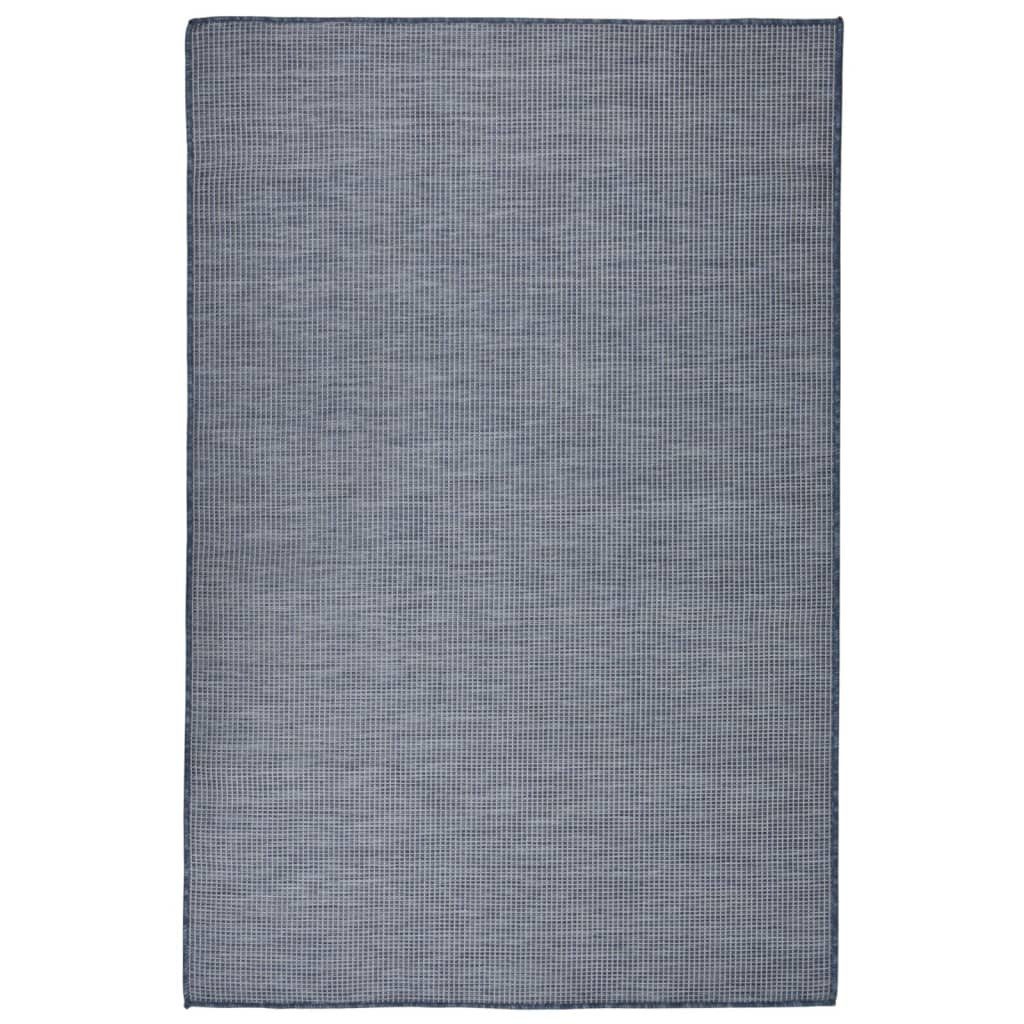 vidaXL Outdoorteppich 120 x 170 cm Outdoor-Teppich Flachgewebe 120x170 cm Blau Terrasse Camp, Flachgewebe, Höhe: 170 mm