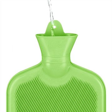 relaxdays Wärmflasche Grüne Wärmflasche 2 Liter