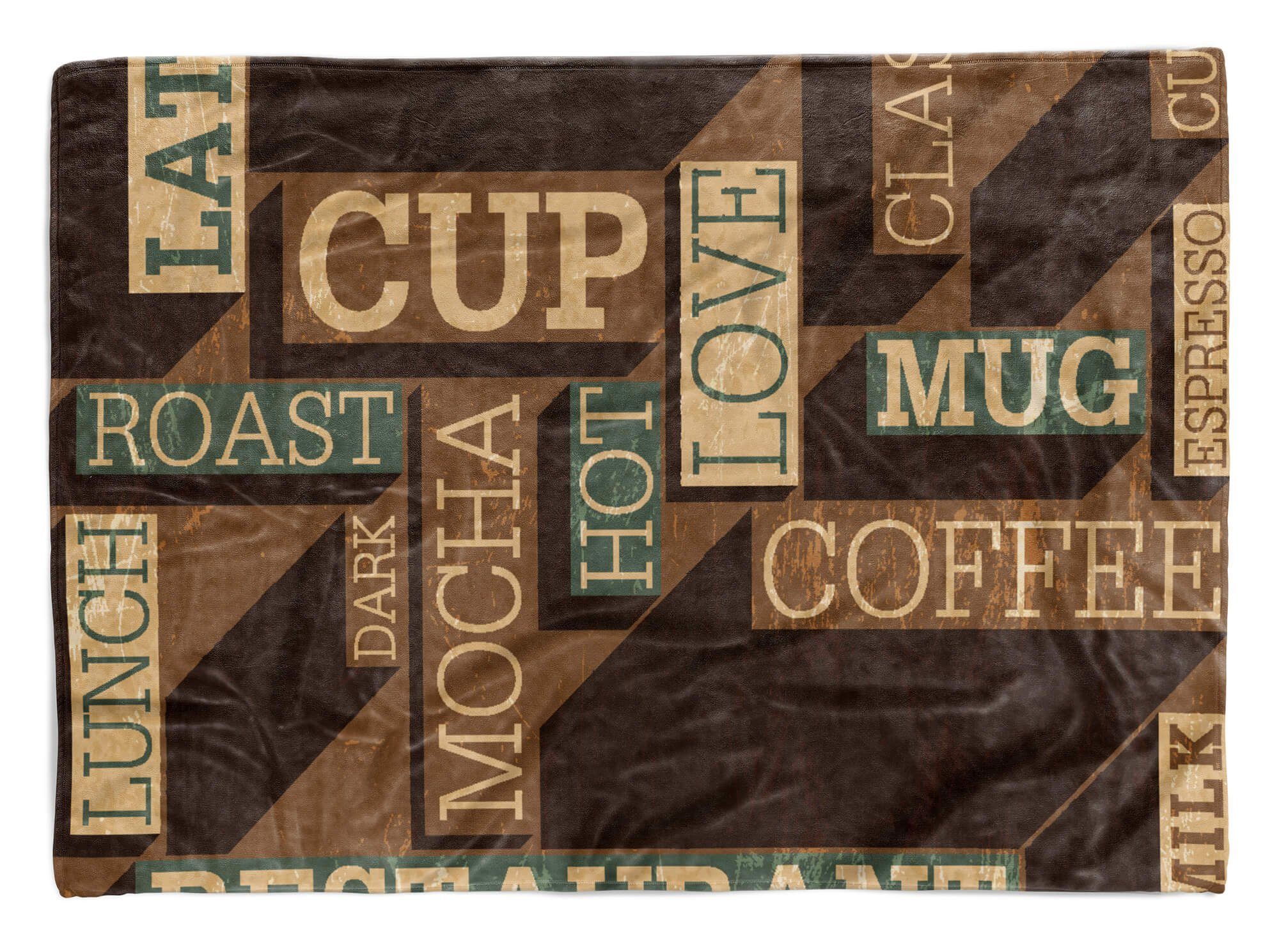 Kuscheldecke Handtuch Strandhandtuch Baumwolle-Polyester-Mix mit Saunatuch Art Love Coffee Fotomotiv Handtücher (1-St), Handtuch Sinus Cup,