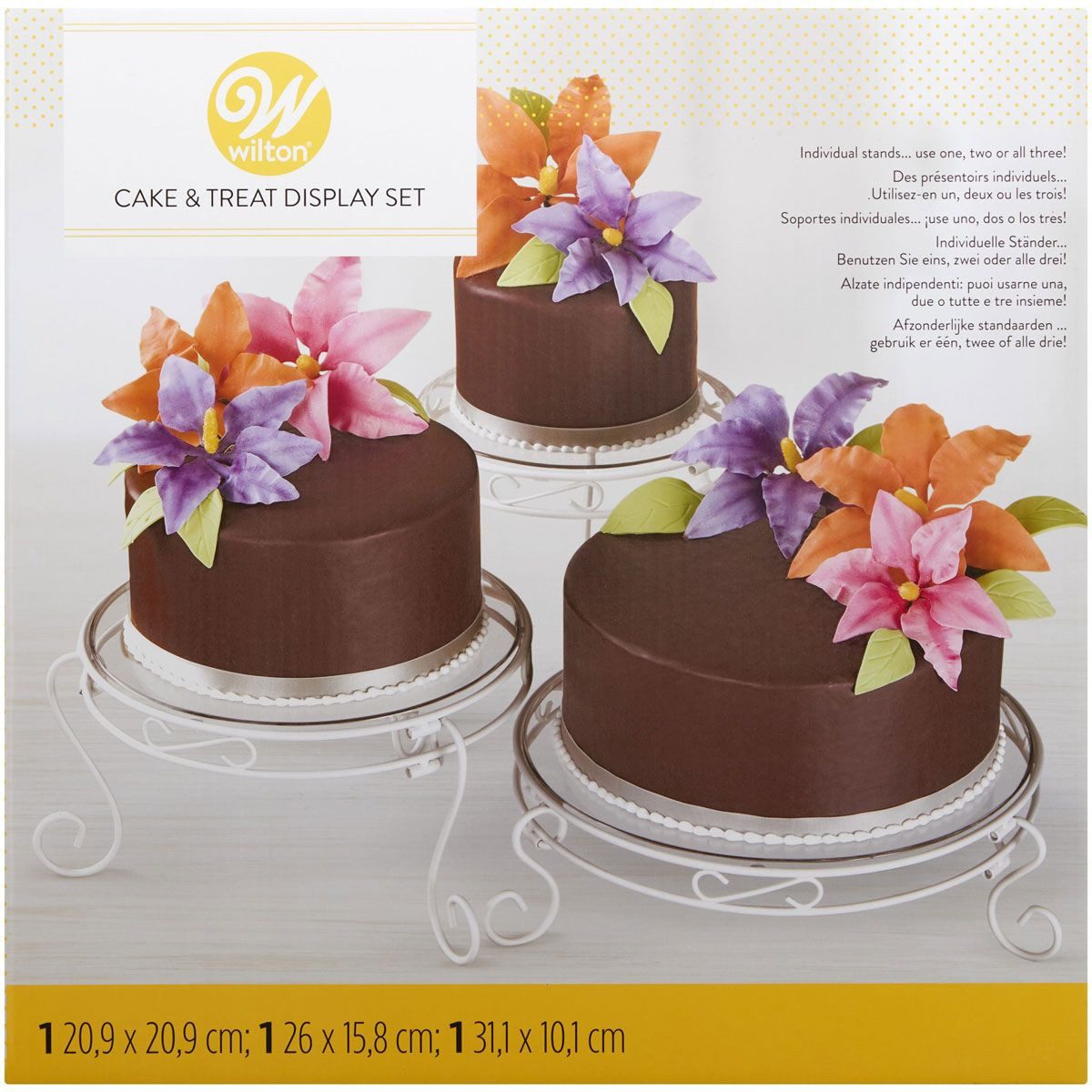 Wilton Tortenständer Wilton Tortenständer Cakes and Treats 3-teilig, Metall/Kunsstoff, (3-tlg)