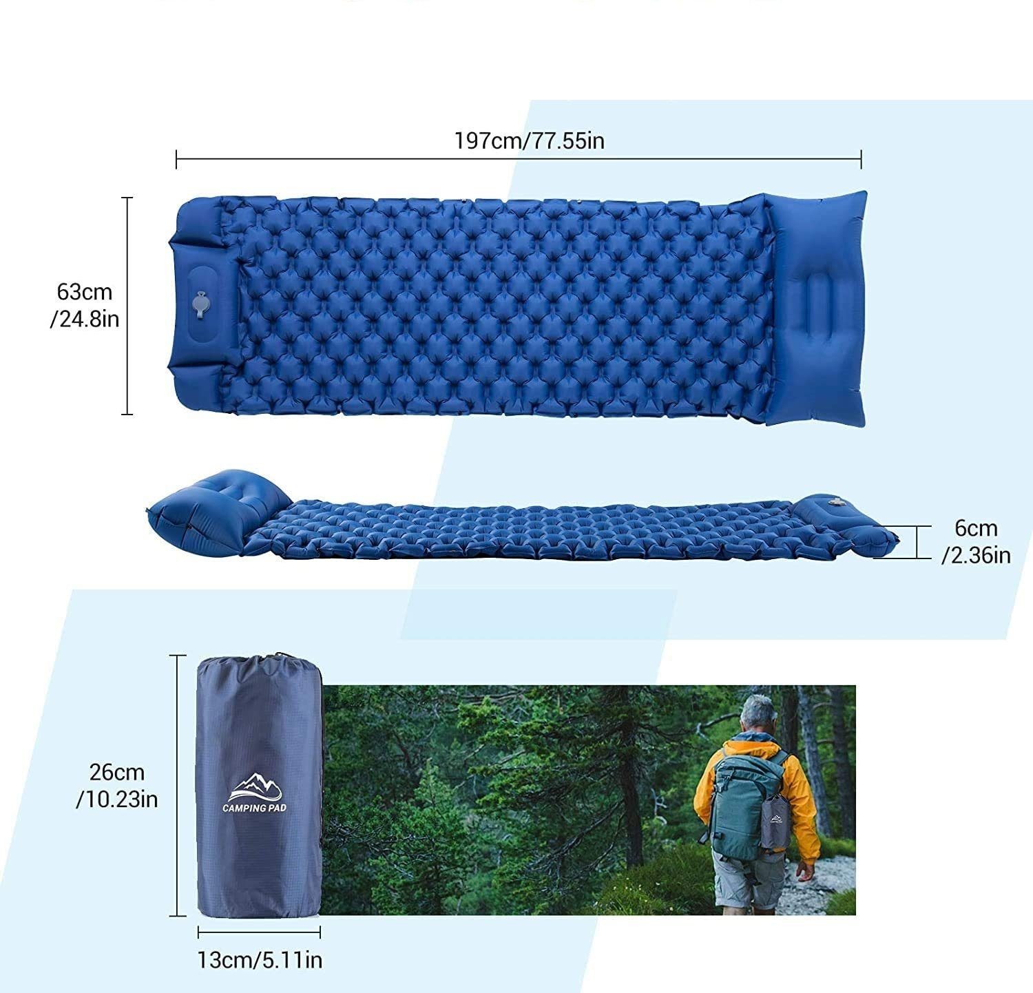 Elegear Isomatte Selbstaufblasende Schlafmatten für für Zelt Outdoor Strand Camping