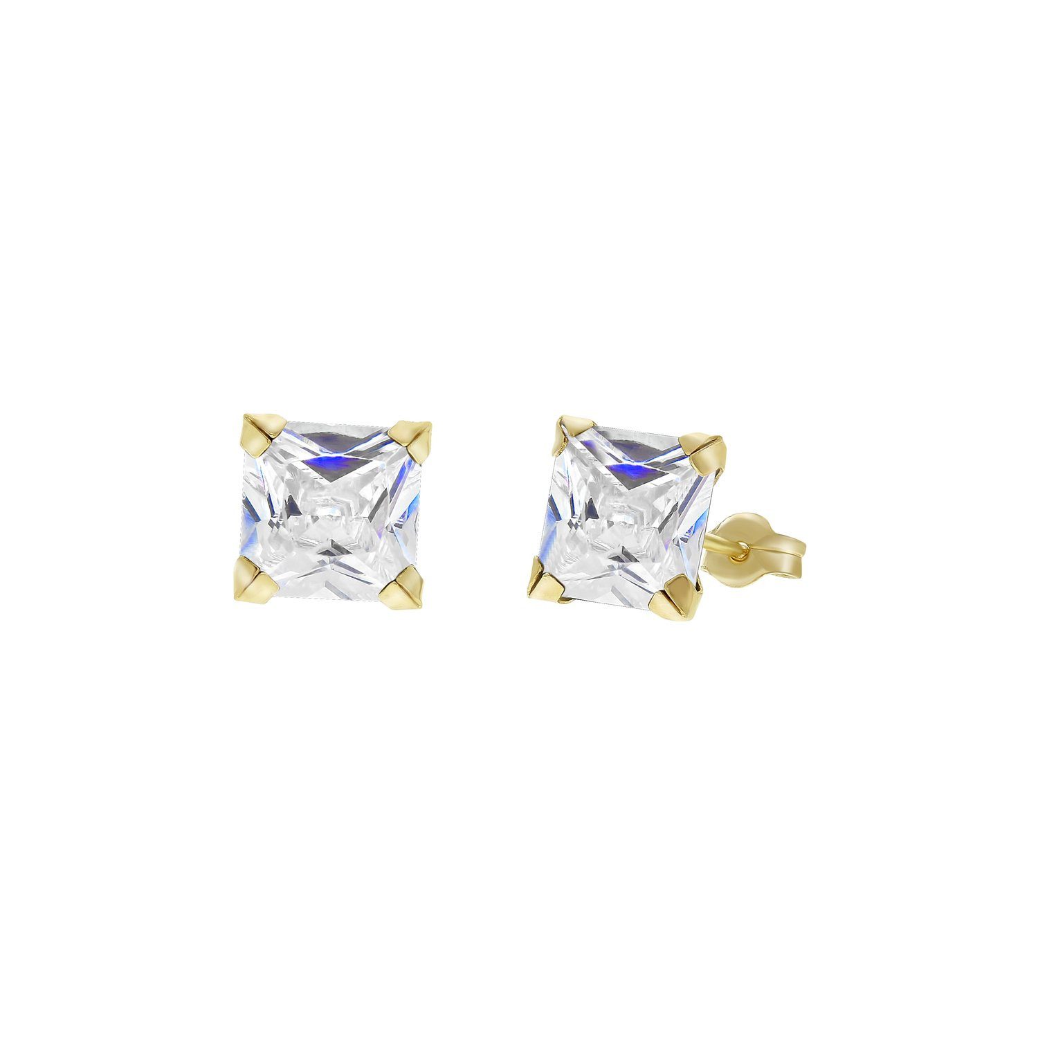 LUCARDI Paar Ohrstecker Ohrring - 585 Gold - Gold - Zirkonia - Herren