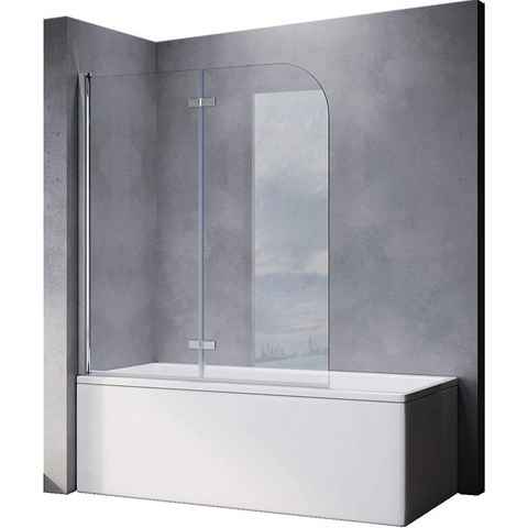 SONNI Badewannenaufsatz Badewannenaufsatz Faltbar,mit Seitenwand,Badewannenfaltwand, Einscheibensicherheitsglas mit Nano Beschichtung, 120x140 cm, für Badezimmer, faltbar