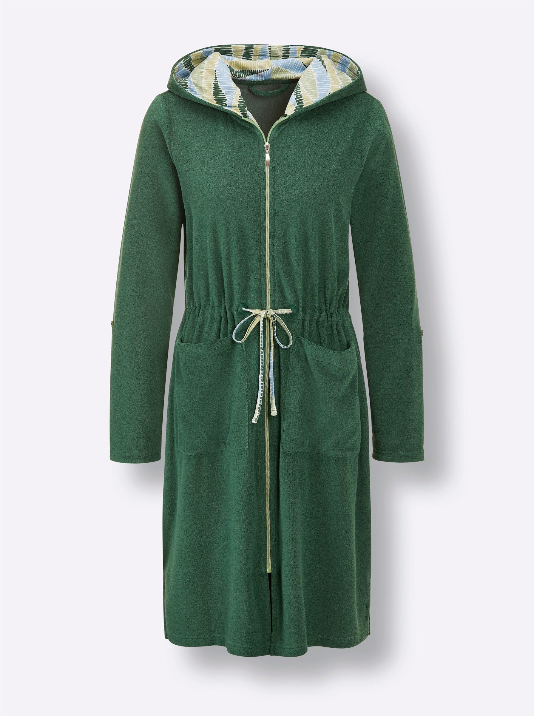 Witt Damenbademantel Bademantel ., Länge ca. 100 cm, Baumwolle, Reißverschluss