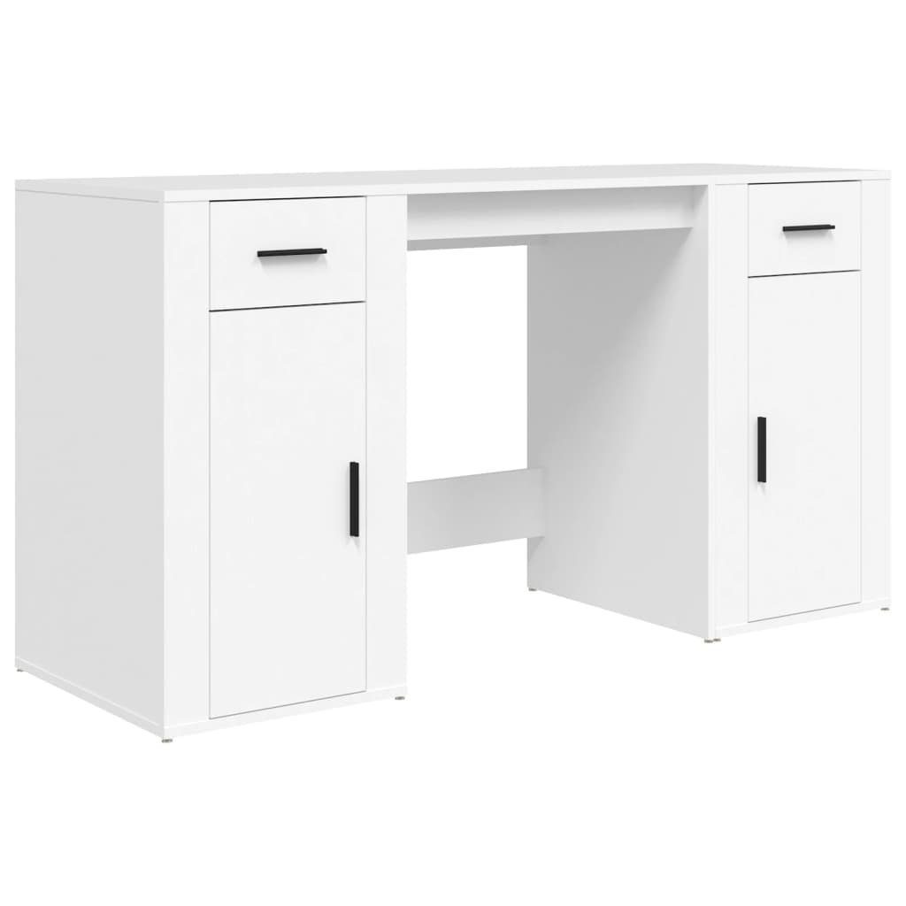 | Schreibtisch Holzwerkstoff Schreibtisch Weiß Weiß mit Weiß Stauraum vidaXL