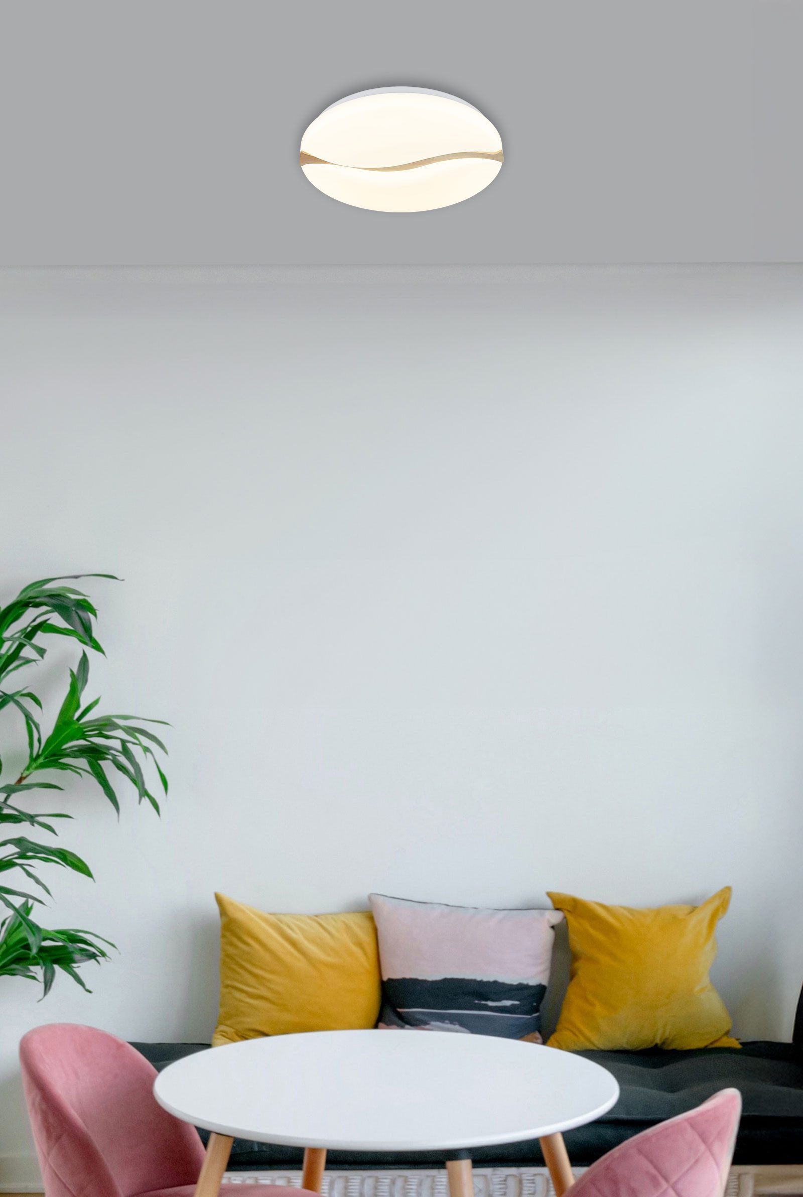 GLOBO LIGHTING Deckenleuchte LETICIA, Memoryfunktion, LED fest integriert, warmweiß - kaltweiß, Deckenlampe Wohnzimmer-Leuchte Schlafzimmer-Leuchte Flur Küche