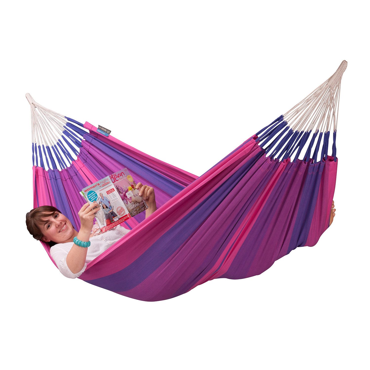 La Siesta Hängematte Single Hängematte Orquidea purple violett La Siesta Tuchhängematte, Hochwertige Qualität