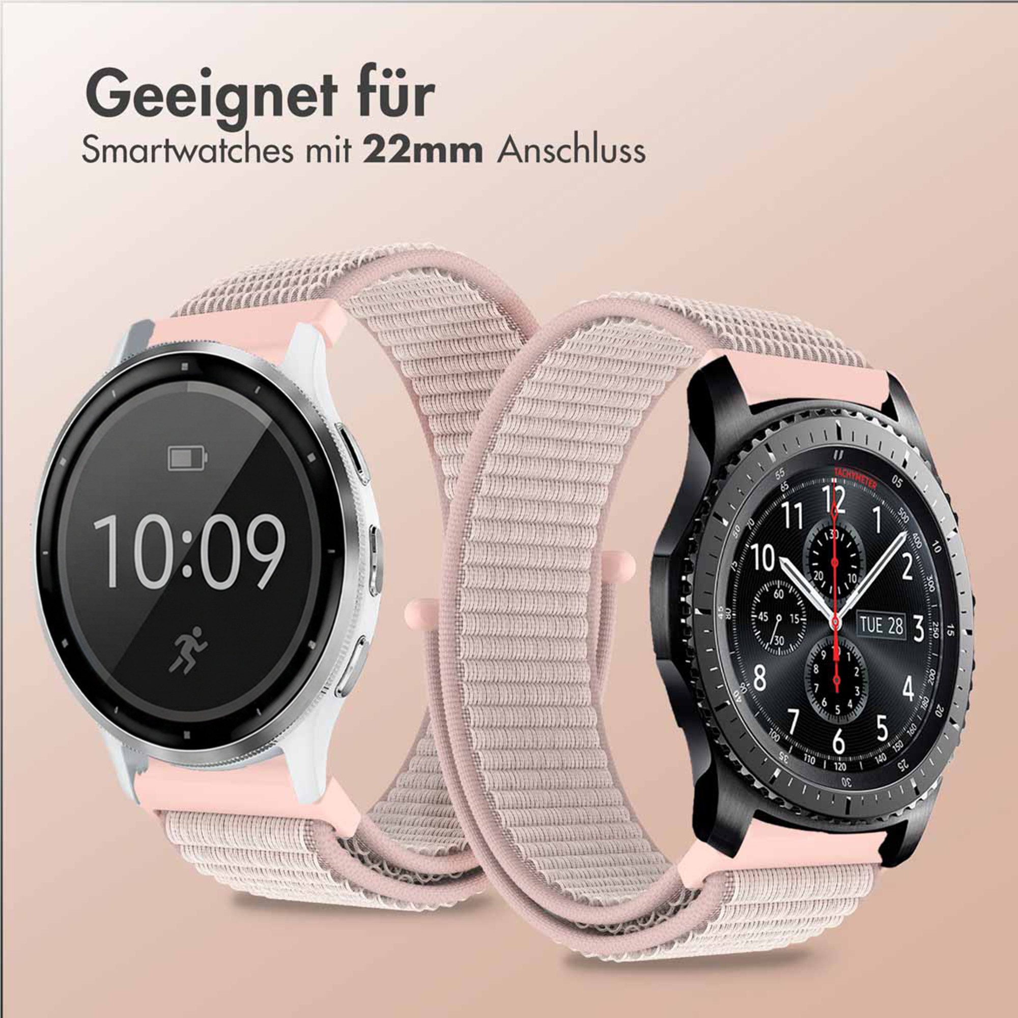 imoshion Smartwatch-Armband imoshion Nylonarmband - Universelle 22 mm Anschluss - Rosa – Bild 3 von 5