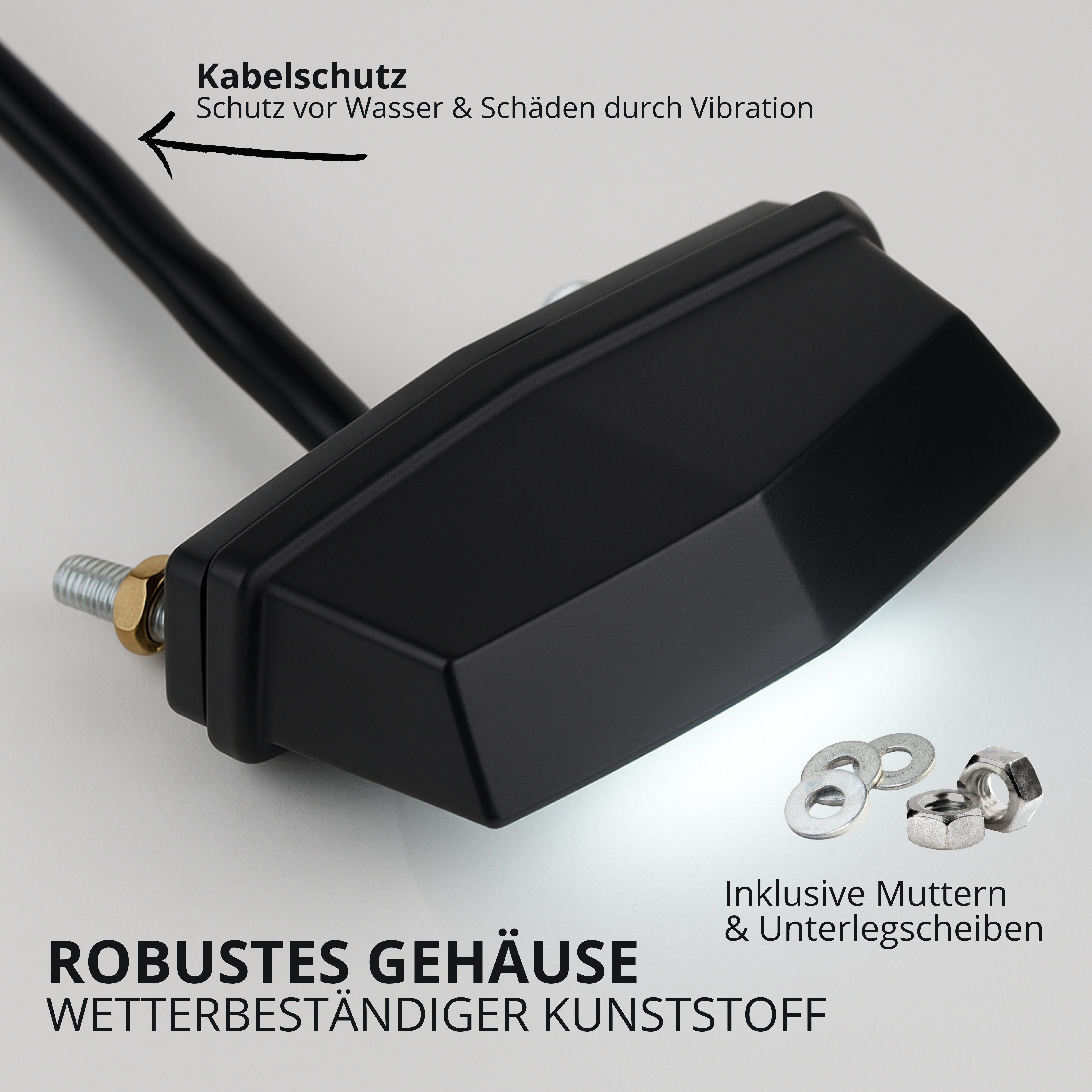 Binego Kennzeichenhalter Motorrad LED Kennzeichenbeleuchtung E Geprüft Nummernschildbeleuchtung, (1-St), LED Technologie – Bild 5 von 5