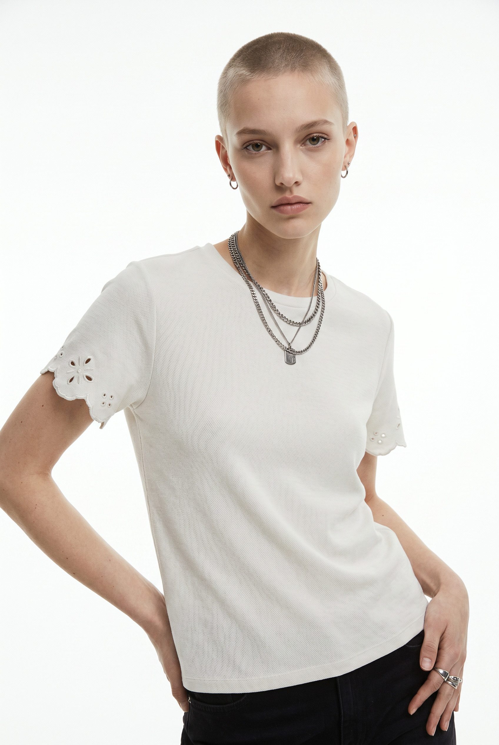 Vero Moda Kurzarmshirt VMLOUISE SS TOP JRS Baumwolle, regular fit