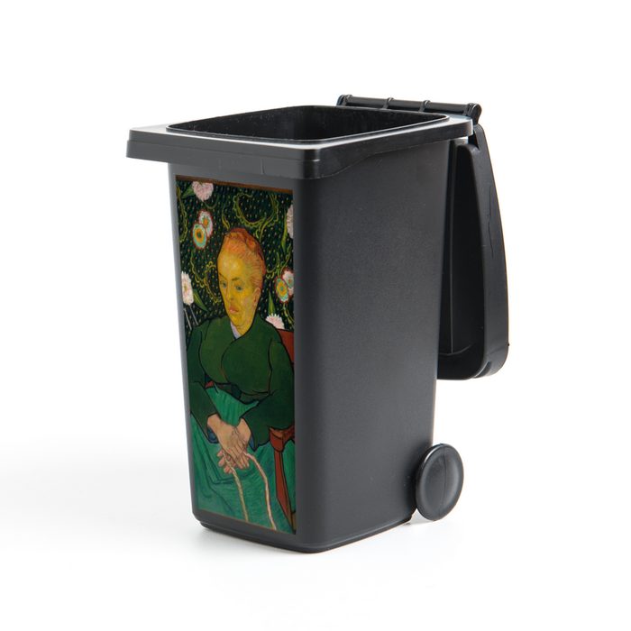 MuchoWow Wandsticker Porträt von Augustine Roulin - Vincent van Gogh (1 St) Mülleimer-aufkleber Mülltonne Sticker Container Abfalbehälter