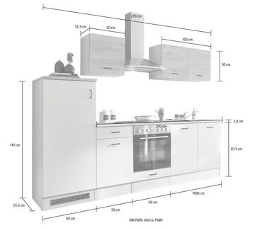 BASIC by Balculina Küchenzeile Juna, Breite 270 cm, ohne E-Geräte