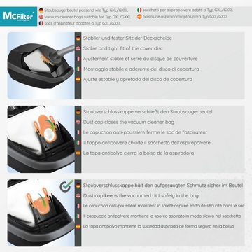 McFilter Staubsaugerbeutel 10 Stück passend für Siemens VSQ5X1230 Q5.0 extreme Silence Power, 10 St., 5-lagiger Beutel mit Hygieneverschluss, inkl. Filter