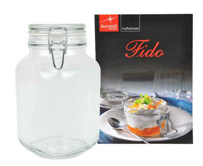 MamboCat Vorratsglas Einmachglas Bügelverschluss Original Fido 2,0L incl. Bormioli Rezeptheft