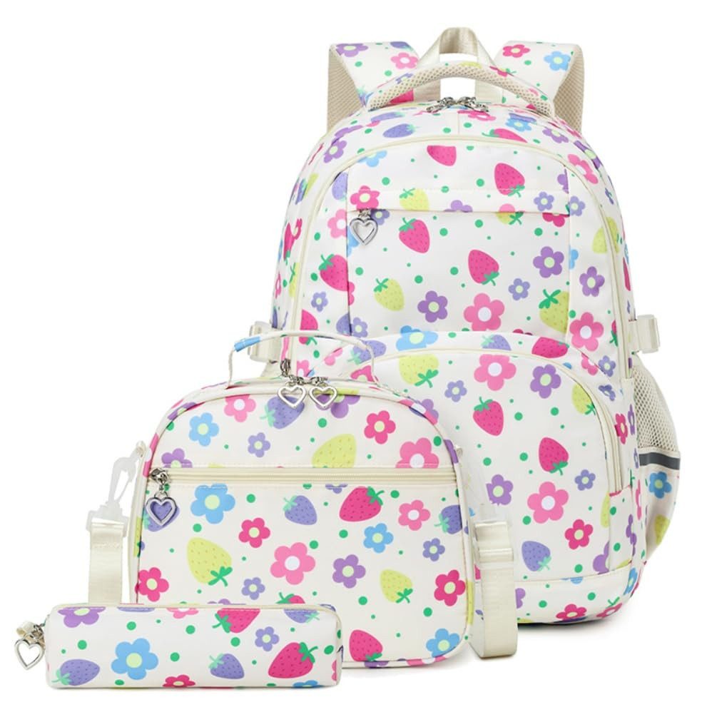 MOPUEA Schulrucksack Schulrucksack Set 3 tlg Leicht Atmungsaktiv mit Federmappe&Lunchtasche