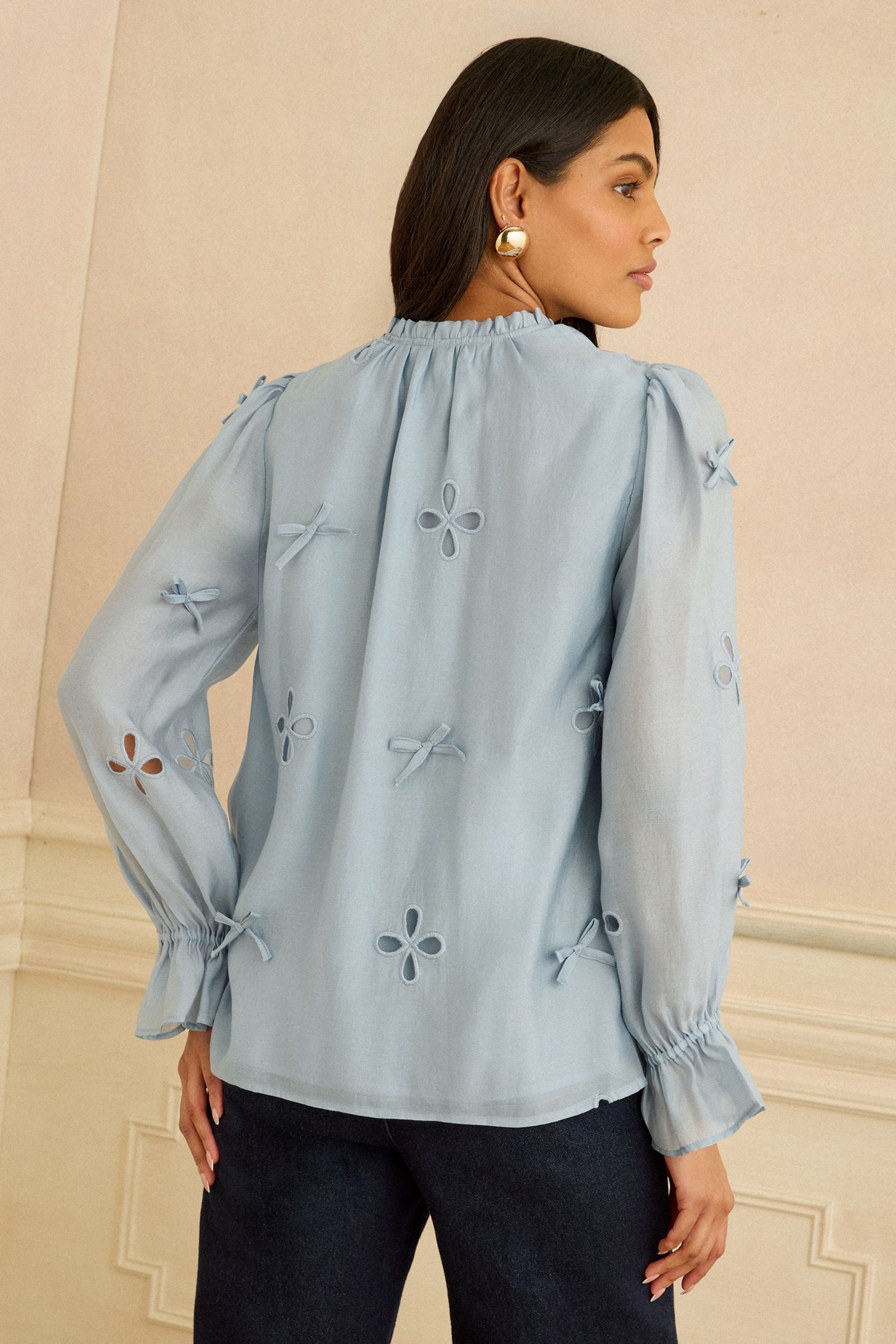 Love & Roses Langarmbluse Love & Roses Bluse mit 3D-Schleife, Regular (1-tl günstig online kaufen