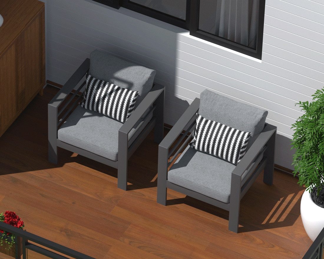 MeXo Gartensessel Relaxsessel outdoor 2 Sitzer günstig online kaufen