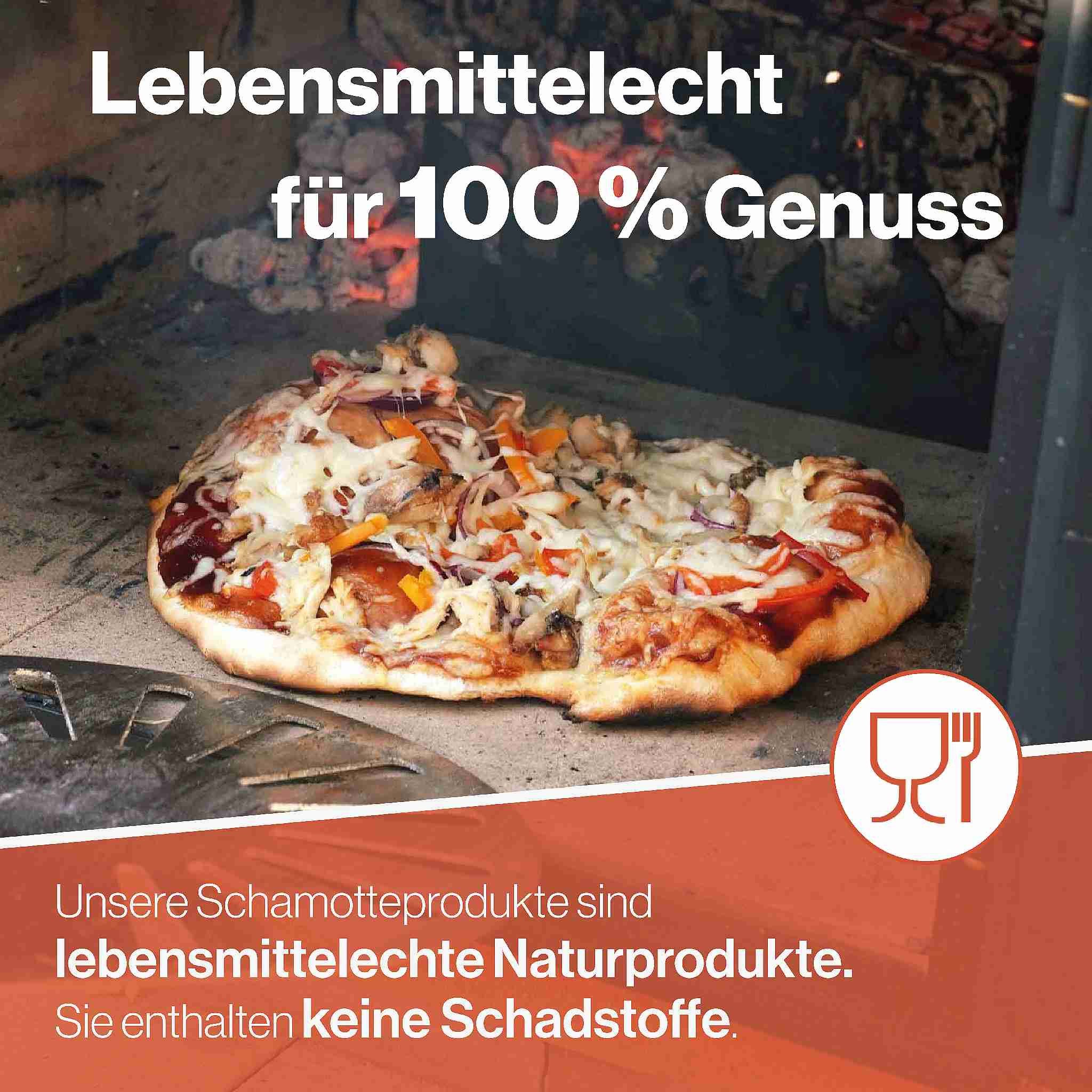 Feuerfest 123 GmbH Feuerraumplatten Schamotteplatte 400x200x20mm, - Hitzebeständig bis 1.400 °C - Lebensmittelecht für Pizzaofen – Bild 3 von 5