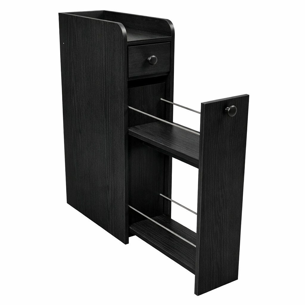 COSTWAY Badkommode, Badezimmerschrank mit Rollen & 2 Schubladen, Rollwagen