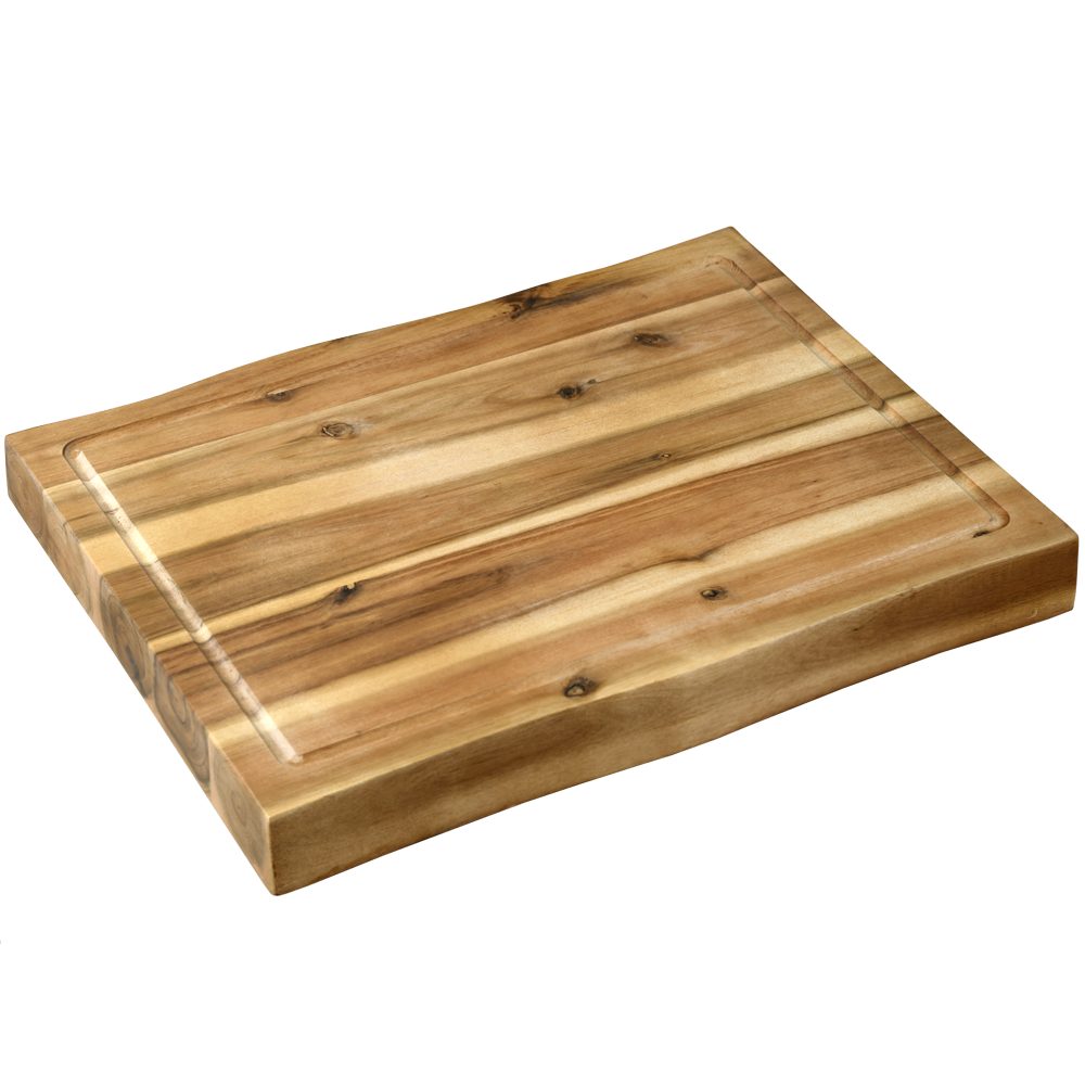 KESPER® Tranchierbrett Schneidebrett mit Saftrille, Akazie, FSC, Massivholz, (1-St)