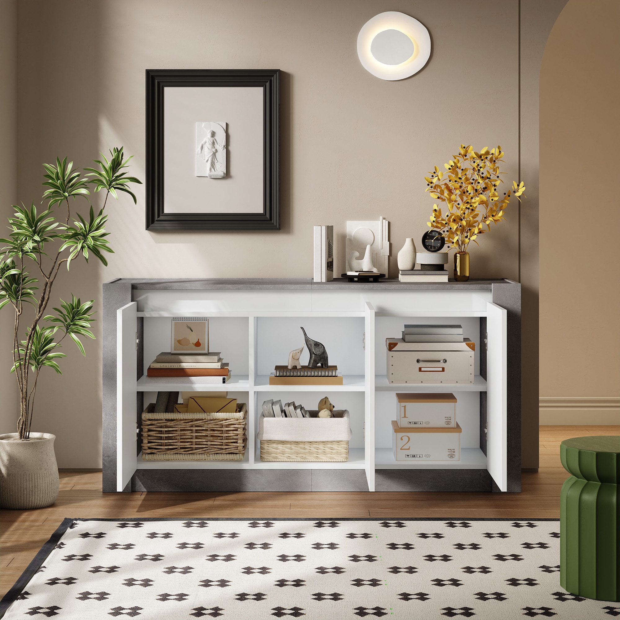 Flieks Sideboard mit LED-Beleuchtung und 3 günstig online kaufen