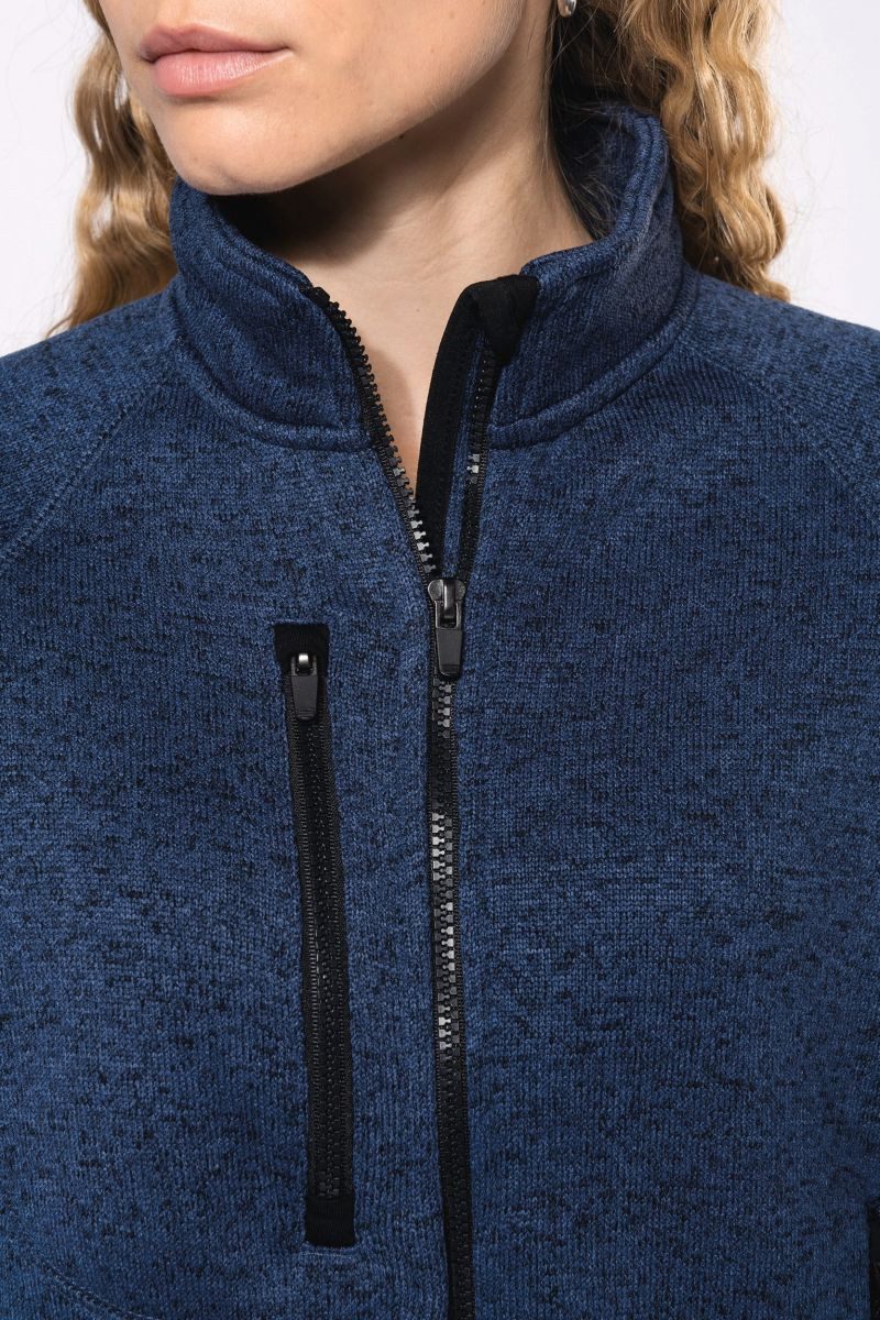 Kariban Outdoorjacke Damen-Weste mit Reißverschluss, aus Chiné