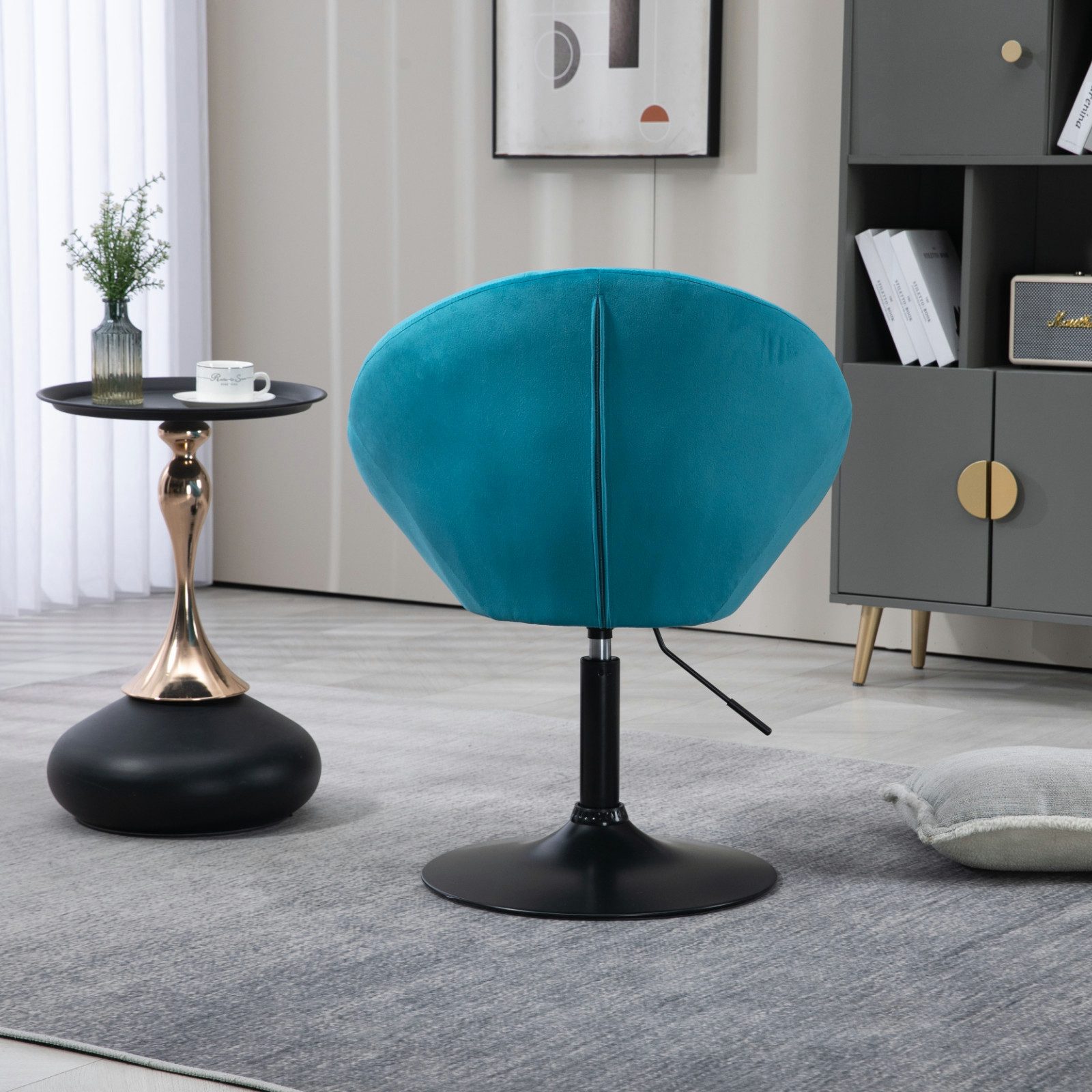 SVITA Chesterfield-Sessel HAVANNA, Cocktailsessel, Loungesessel, höhenverstellbar, Samtbezug, Petrol – Bild 4 von 5