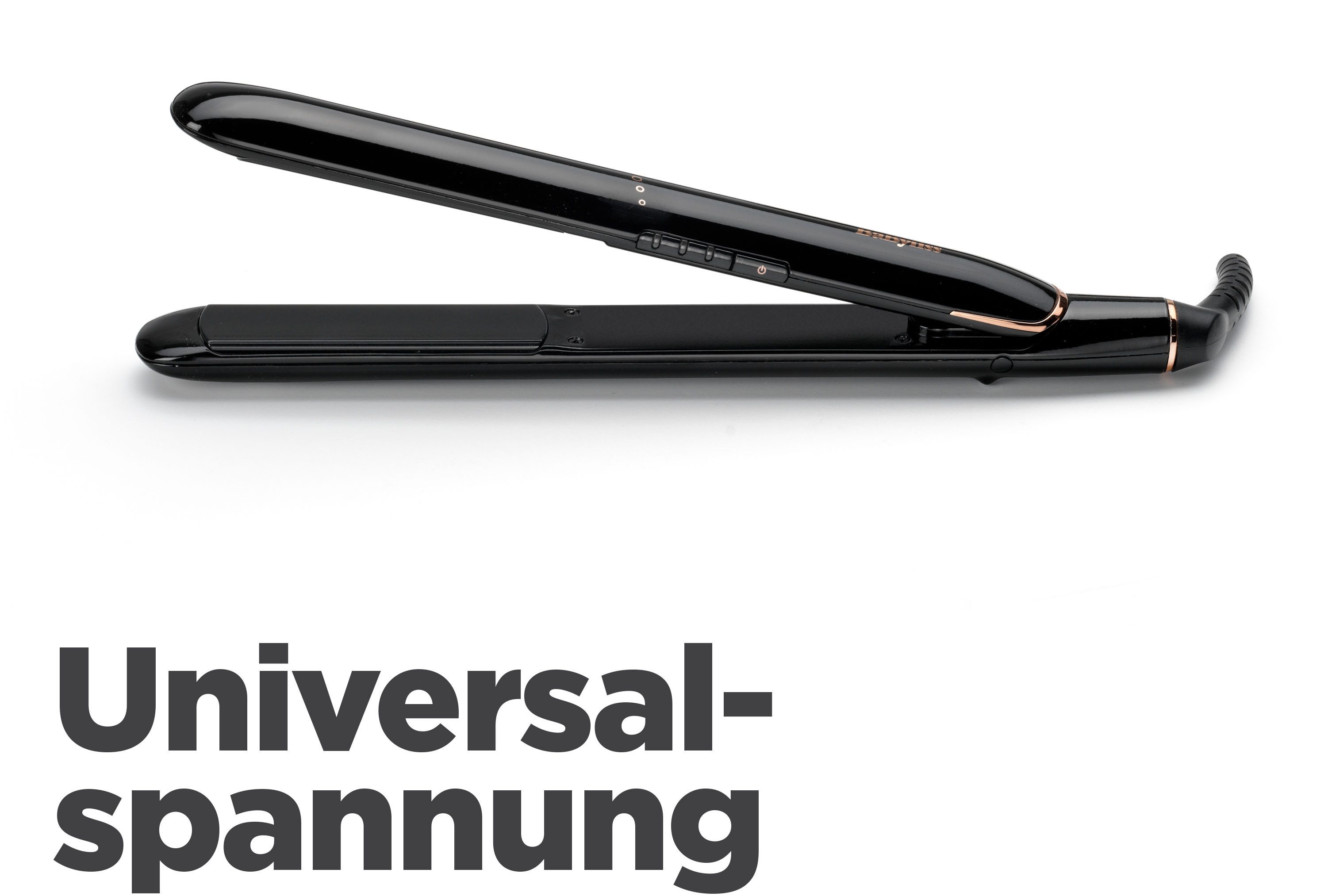BaByliss Glätteisen Smooth Finish 230 Glätteisen Profi-Haarglätter, ST250E, Titan-Keramik-Beschichtung, 3 Temperaturstufen bis zu 230°C schwarz