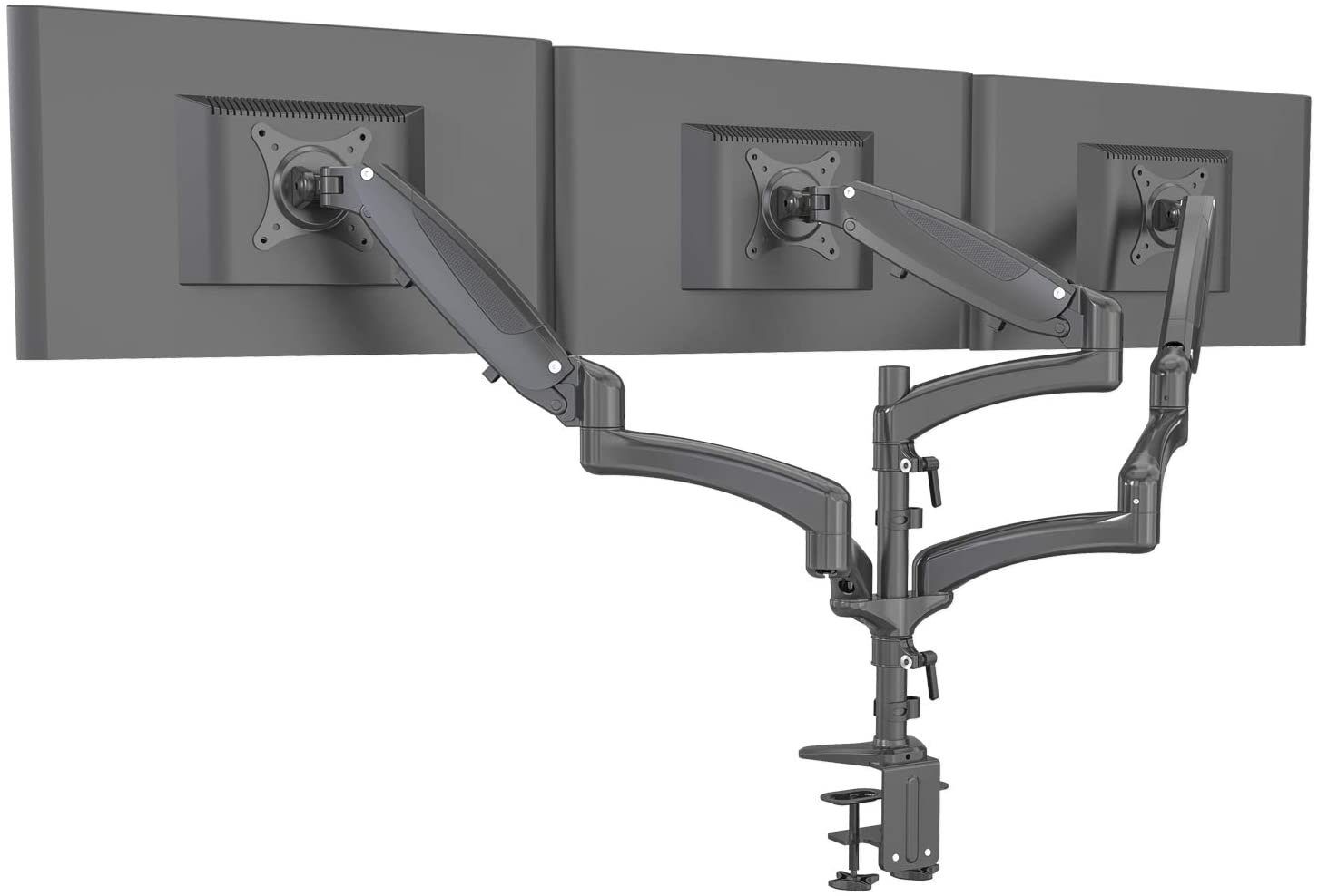 HFTEK Monitor-Halterung, (Monitorhalterung für 3 Bildschirme von 15 – 27 Zoll)