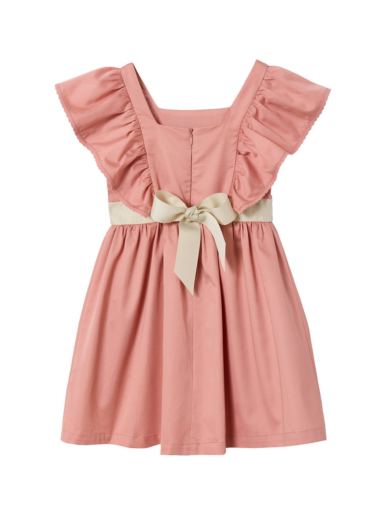 vertbaudet Minikleid Festliches Mädchen Kleid mit goldenem Gürtel