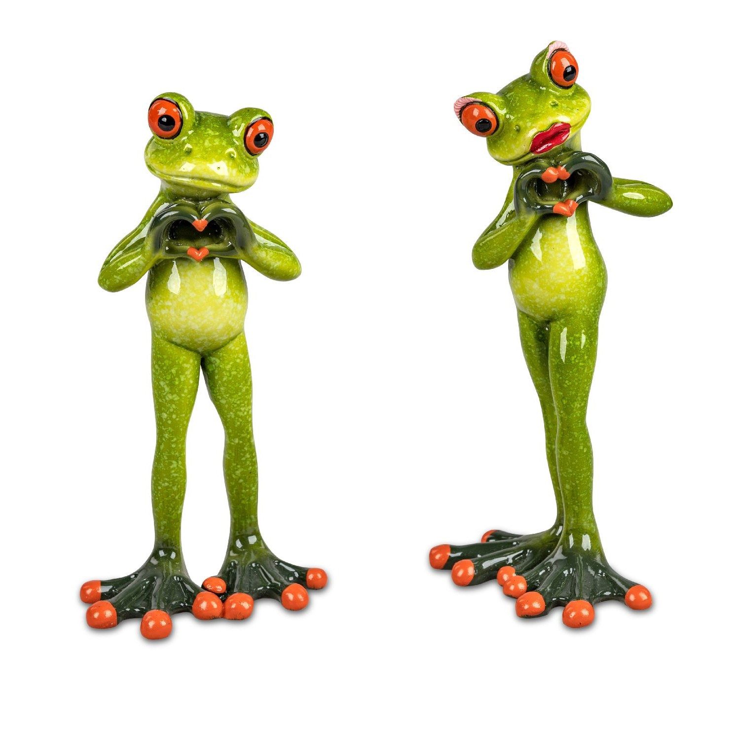 formano Dekofigur Froschhausen, Höhe: 16cm, Farbe: Grün, Motiv: Froschpaar