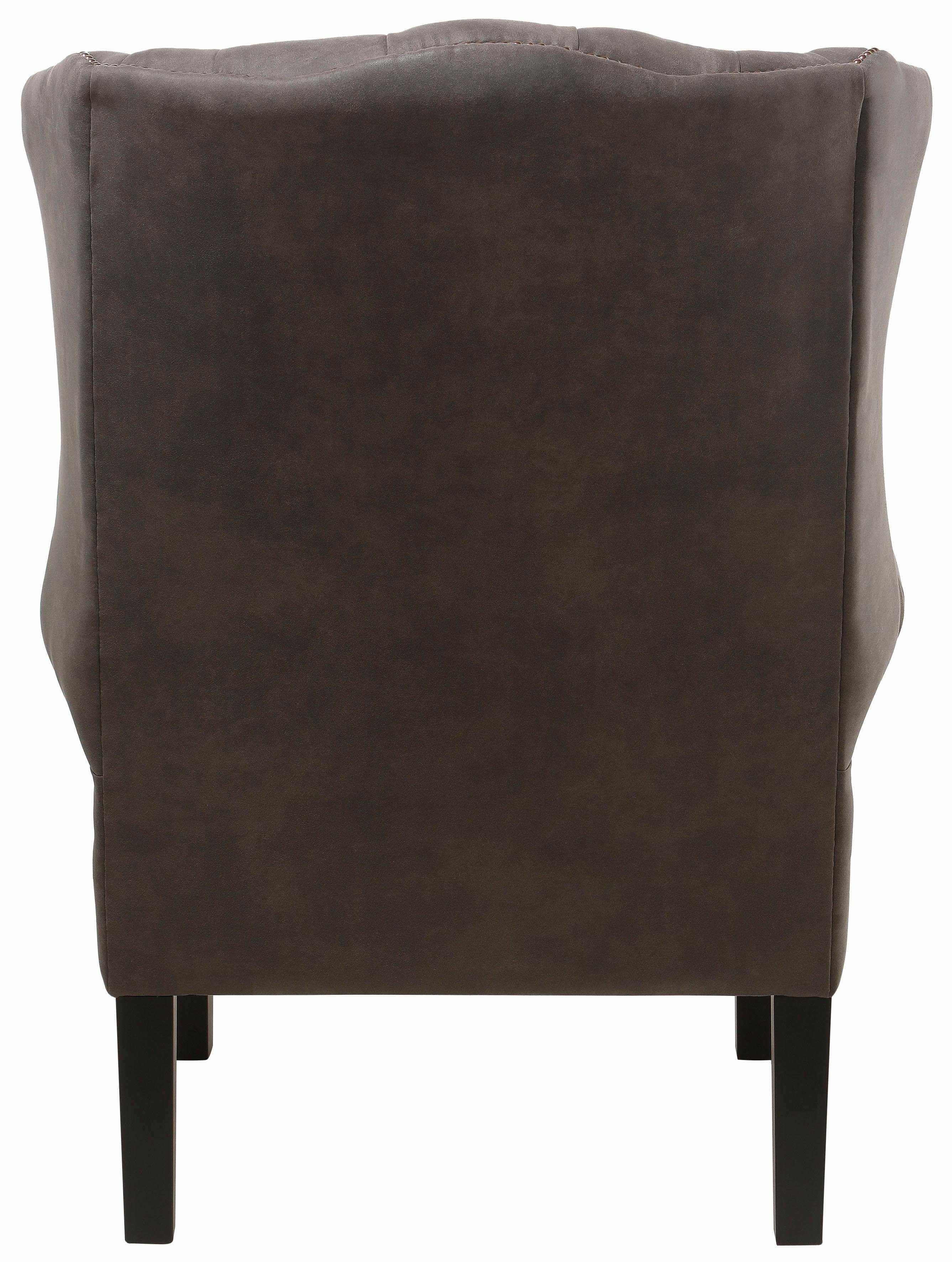 Home affaire Sessel Bedford Ohrensessel Chesterfield, mit aufwendiger Knopfheftung und geschwungenen Armlehnen