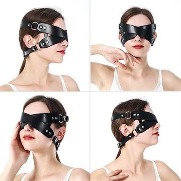 inspink Augenmaske Gekreuzte Augenmaske,Schwarz PU Leder Maske SM Binding