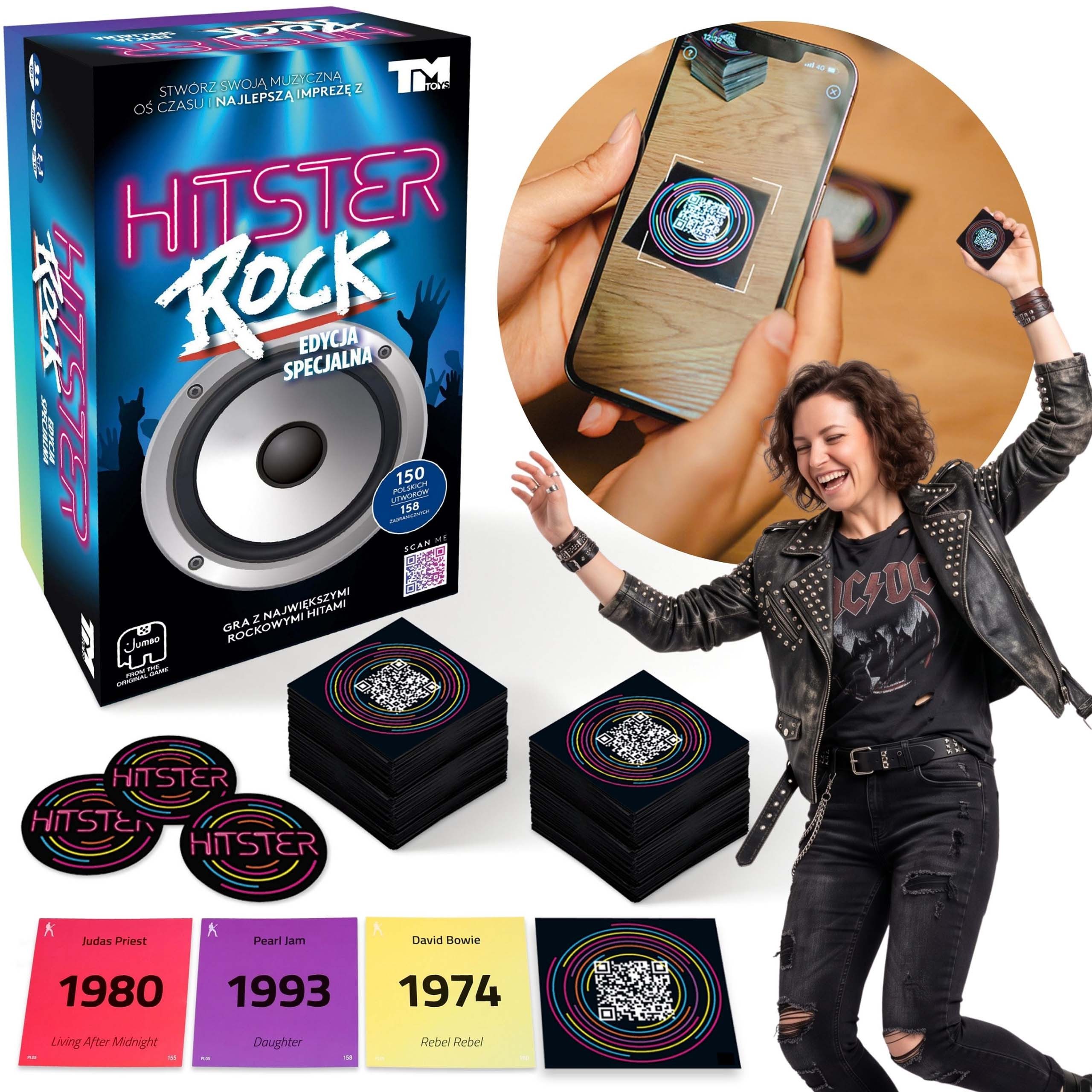 Jumbo Spiele Spielesammlung Hitster Rock Party MUSIKSPIEL, BRETTSPIEL, Sonderedition