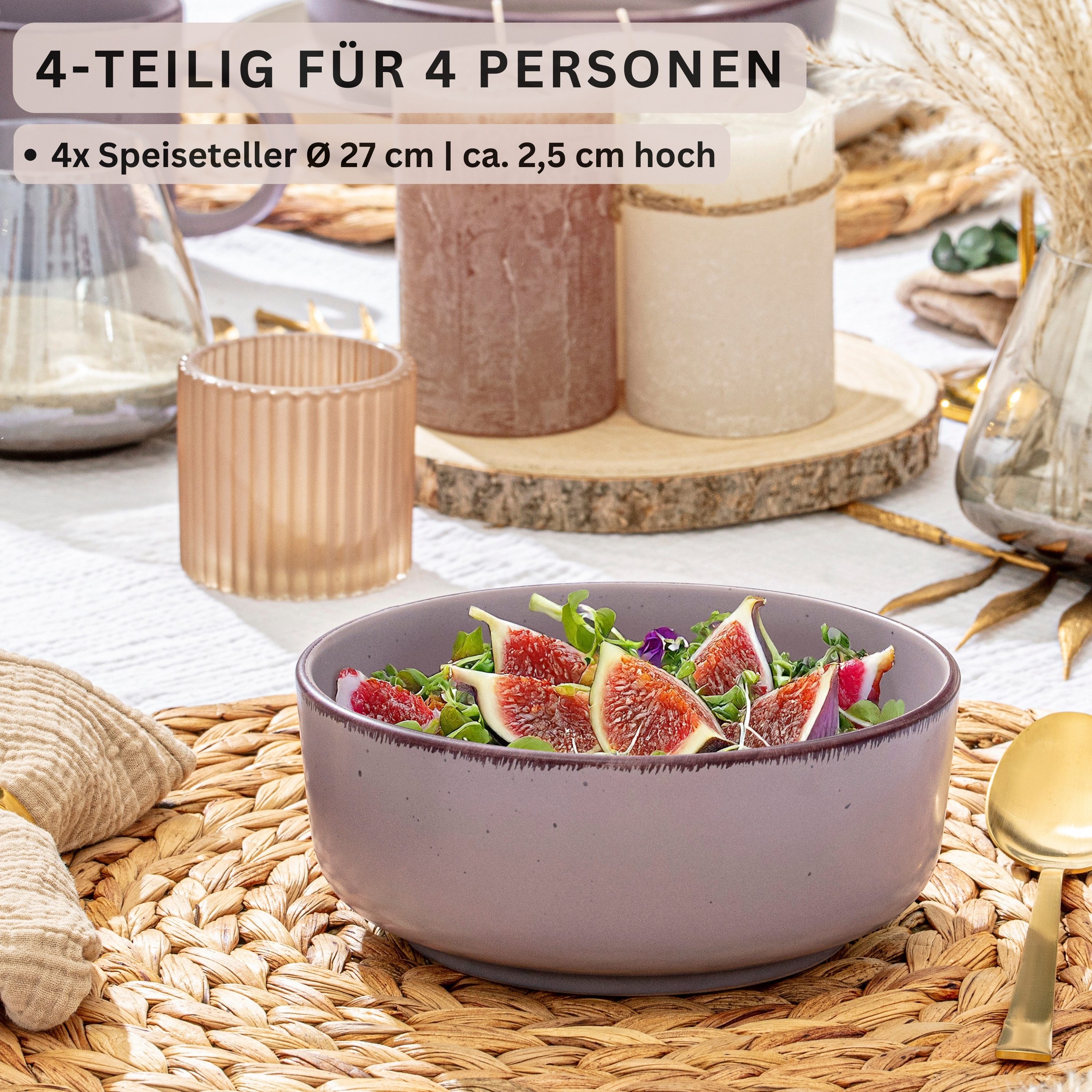 SÄNGER Teller Bombay, (4 St), Bombay Basalt, 4x Schalen, Steingut, VALUE COLLECTION