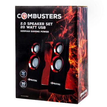 Combusters USB Design Lautsprecher Box Boxen Pc Computer Laptop schwarz rot PC-Lautsprecher