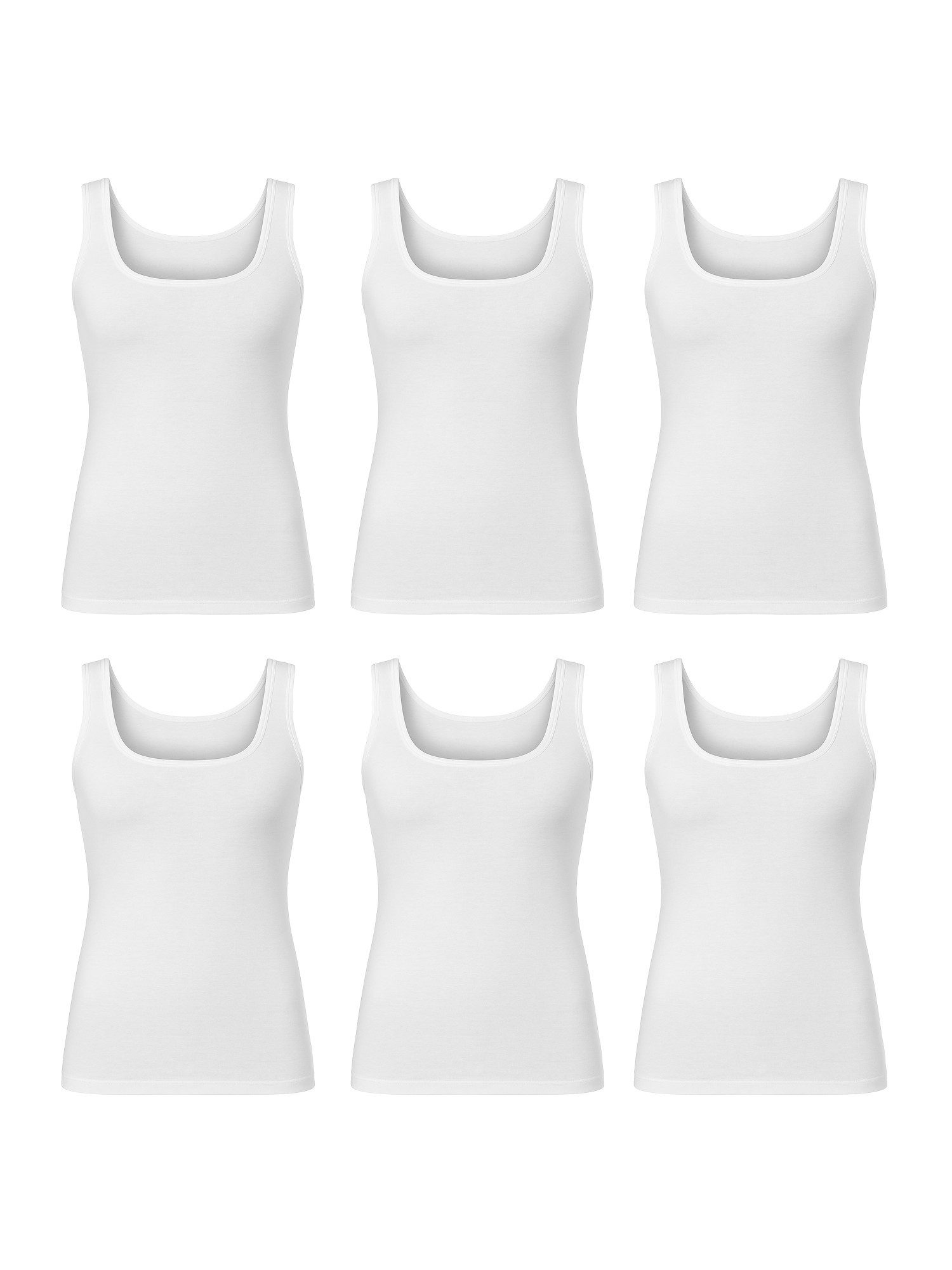 erdem iç giyim Tanktop Erdem Weißes 6-teiliges Rippenunterhemd 21056